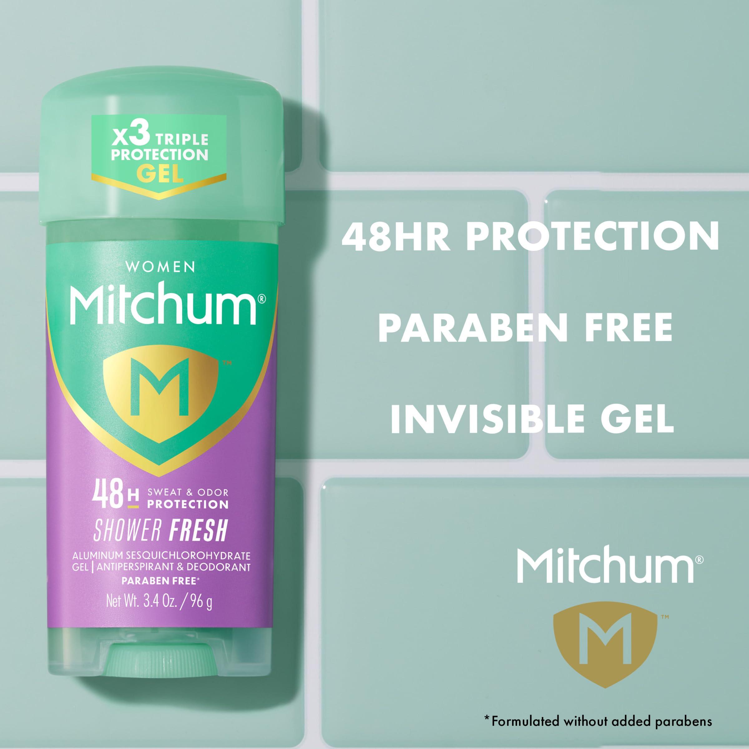 Mitchum Women’s Antiperspirant Deodorant Gel Stick, Shower Fresh Scent, 48HR Sweat & Odor Protection, Triple Odor Defense, Alcohol-Free, 3.4 oz (Pack of 2) - Image 3