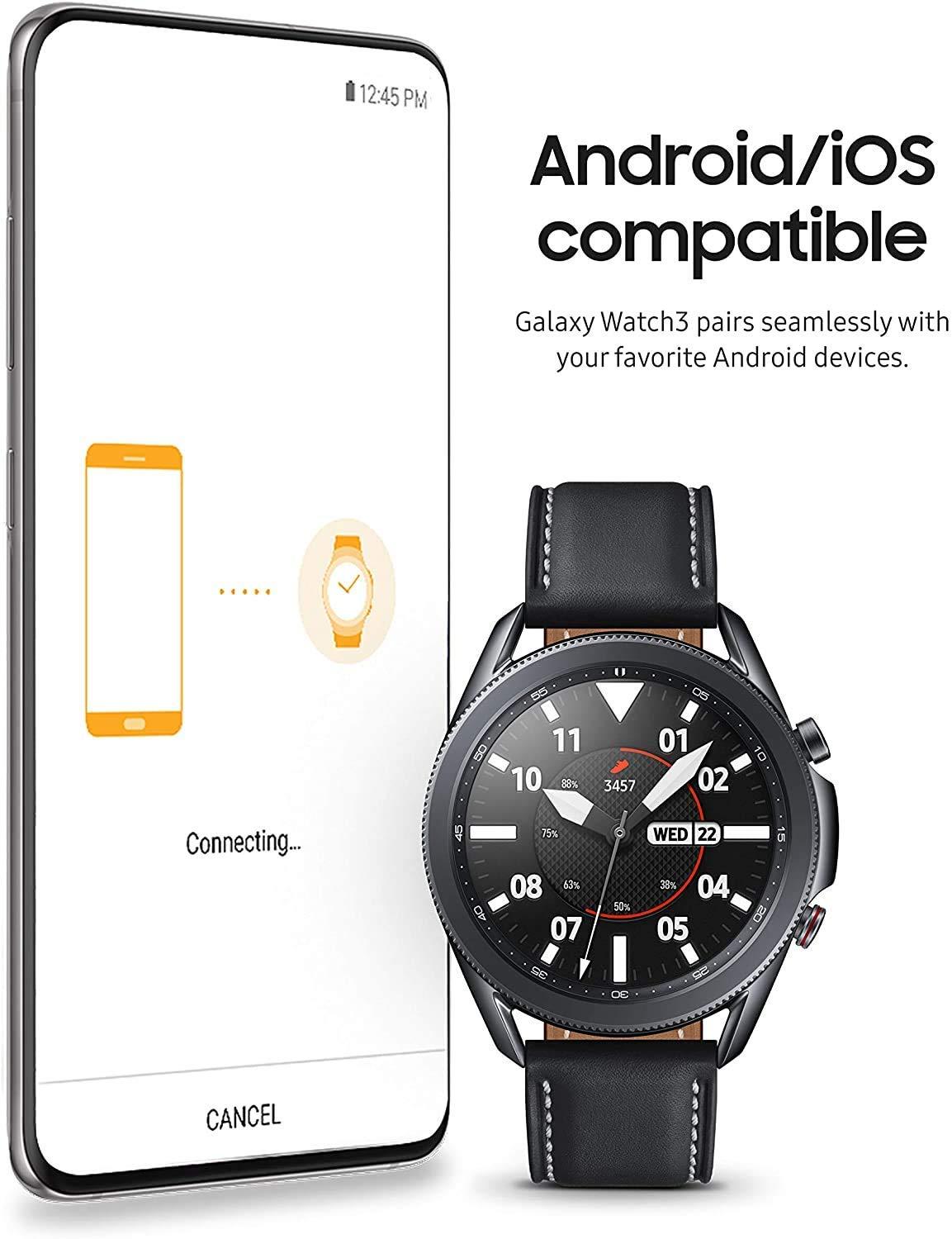 Samsung Galaxy Watch 3 (45mm, GPS, Bluetooth) Smart Watch with Advanced Health Monitoring, Fitness Tracking, and Long Lasting Battery - Mystic Black (Renewed) - Image 5