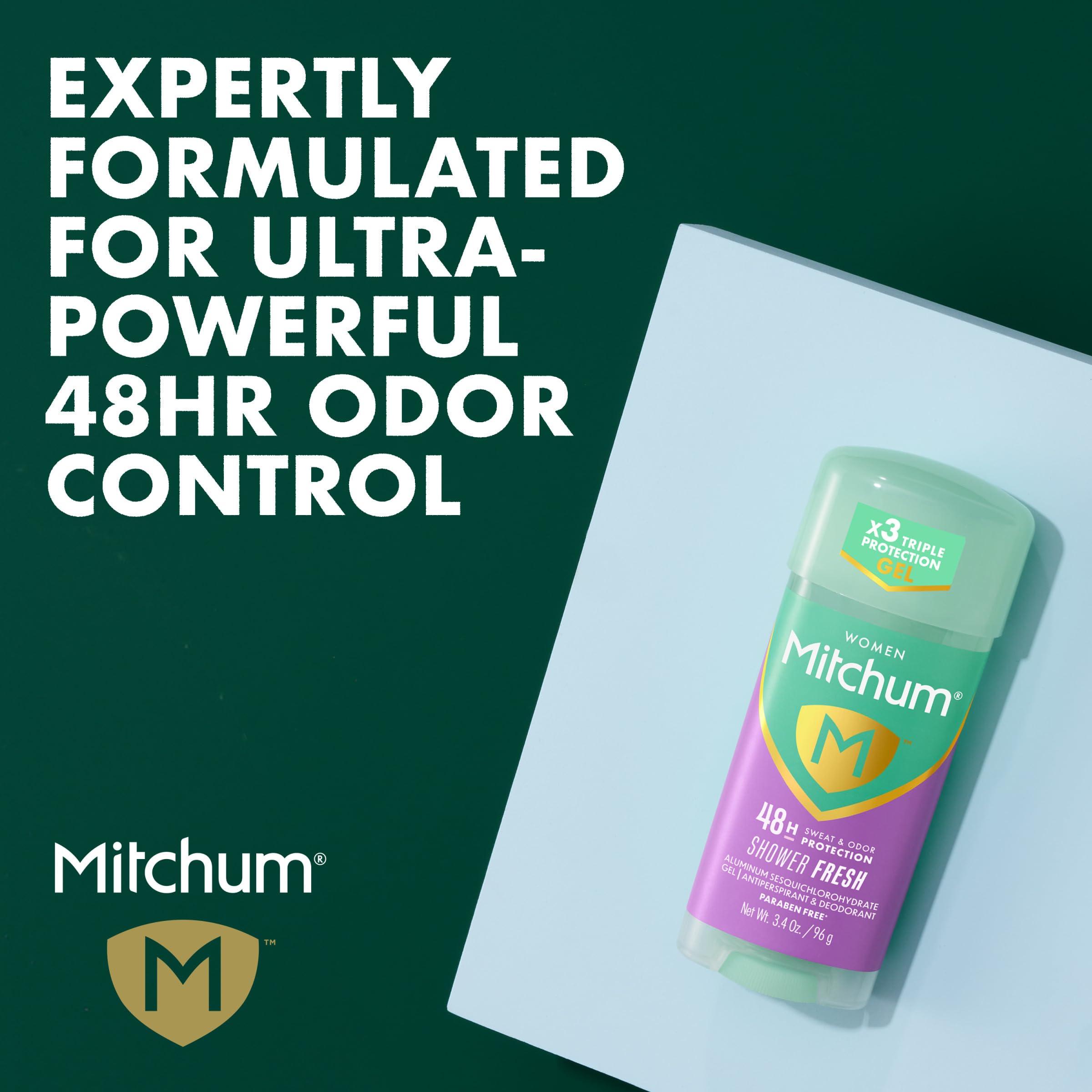 Mitchum Women’s Antiperspirant Deodorant Gel Stick, Shower Fresh Scent, 48HR Sweat & Odor Protection, Triple Odor Defense, Alcohol-Free, 3.4 oz (Pack of 2) - Image 2