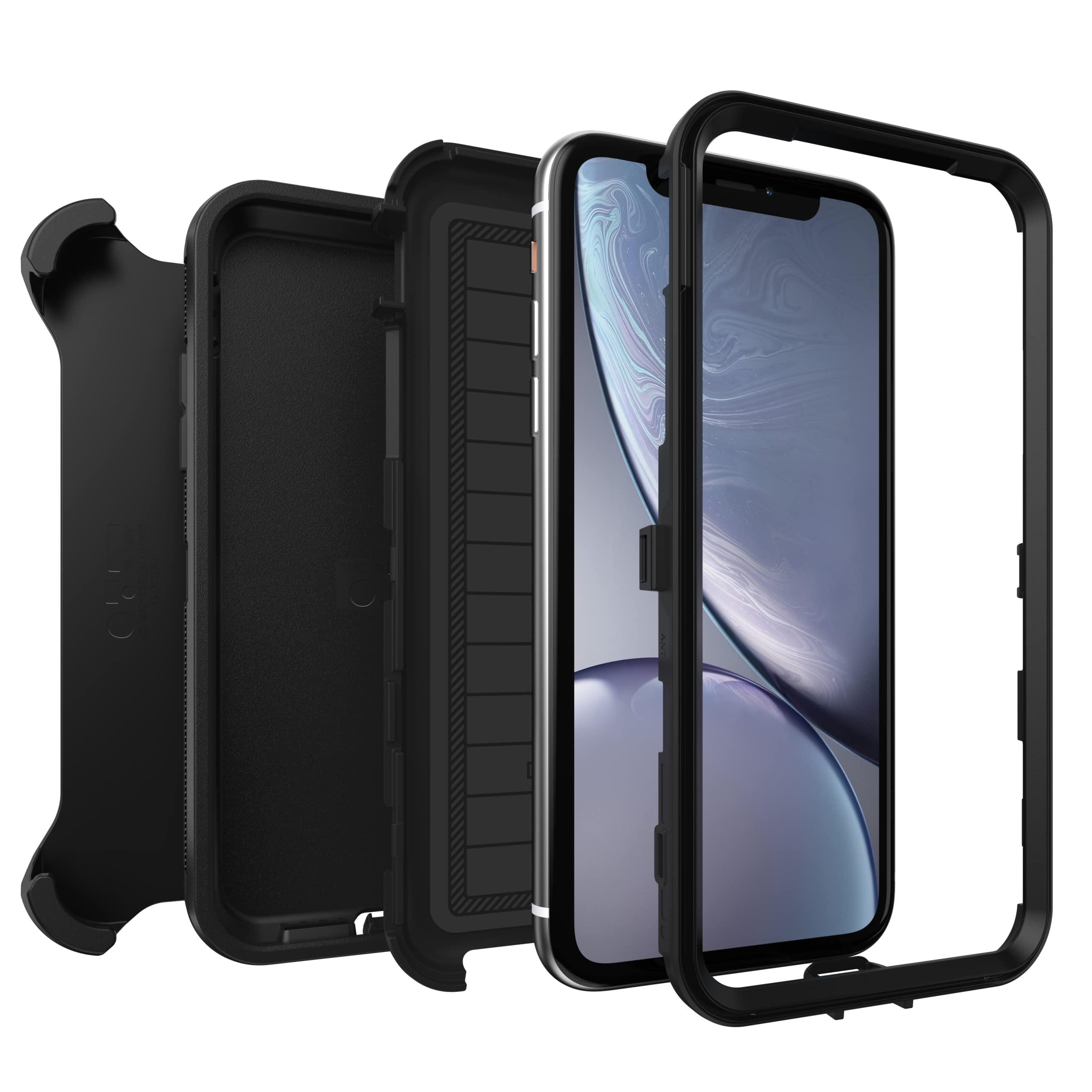 OtterBox iPhone XR Defender Series Case - BLACK, rugged & durable, with port protection, includes holster clip kickstand - Image 6