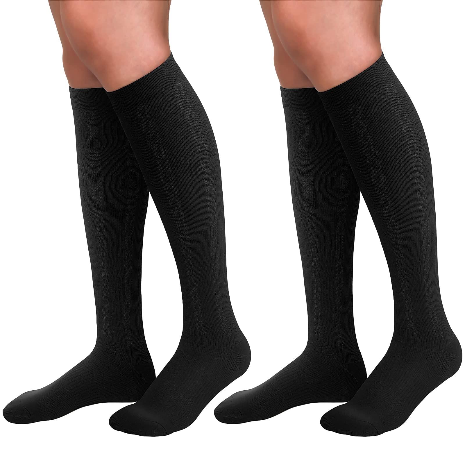 30-40mmHg Medical Graduated Compression Socks for Women&Men Circulation-Knee High Socks for Support,Hiking,Running