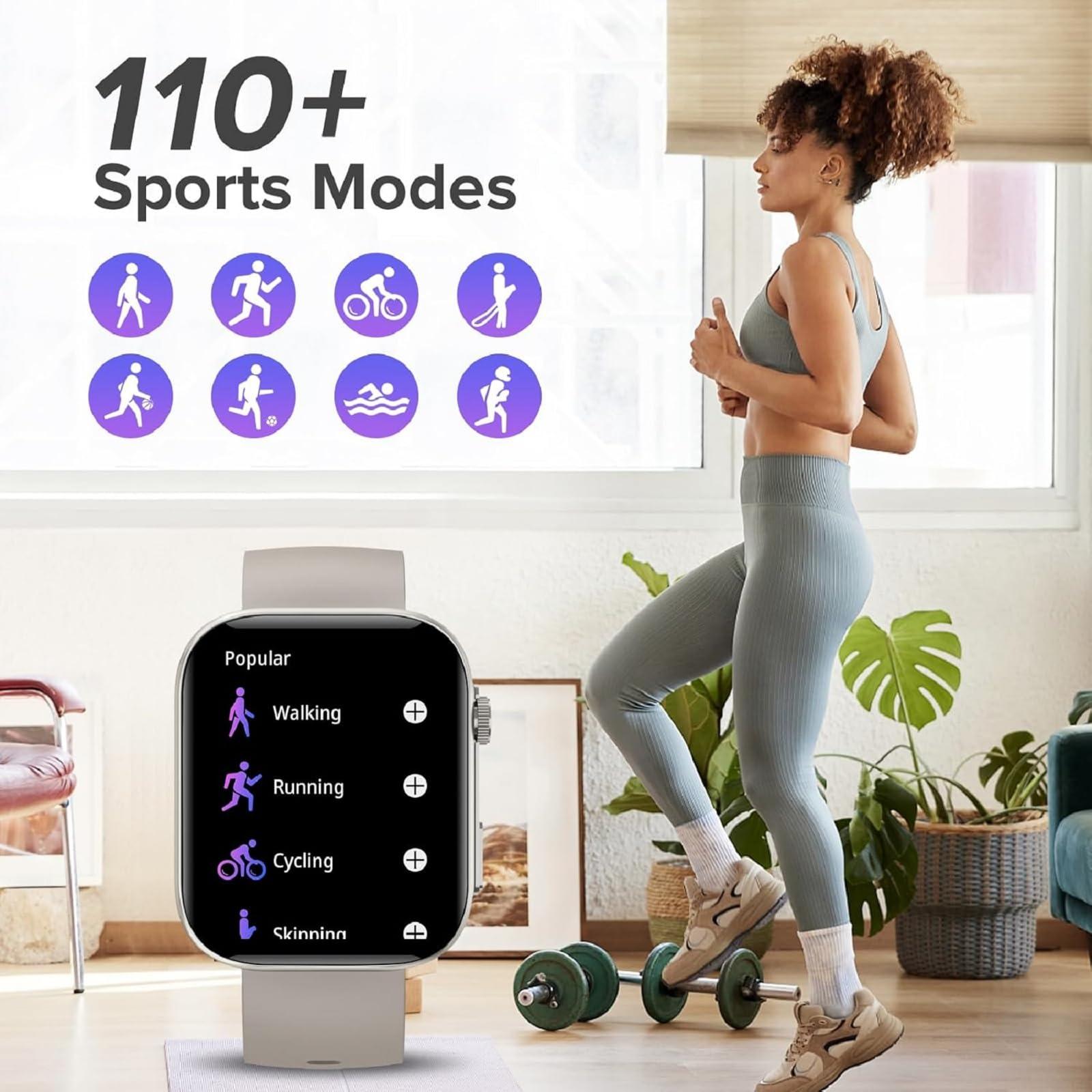 Bebinca Smart Watch for Men Women 2.01" Full Touch Screen IP68 Waterproof Bluetooh Fitness Tracker Heart Rate/Sleep Monitor Compatible with iPhone Samsung Android Phone(Starlight) - Image 8