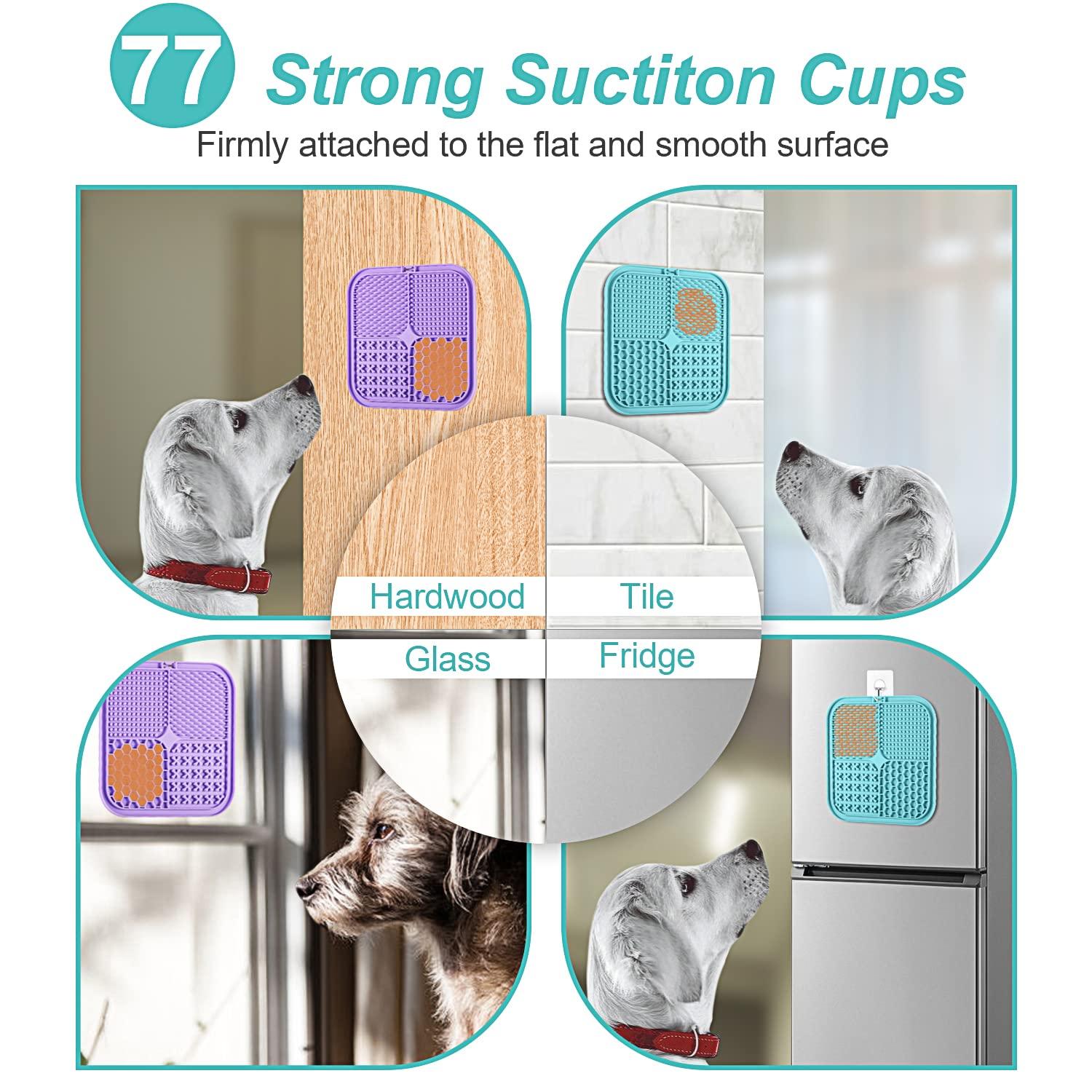 LUKITO Lick Mat for Dogs & Cats 2 Pack with Suction Cups, Dog Lick Mat for Anxiety Relief, Dog Toys to Keep Them Busy, Peanut Butter Licking Pad for Boredom Reducer, Perfect for Bathing Grooming - Image 2