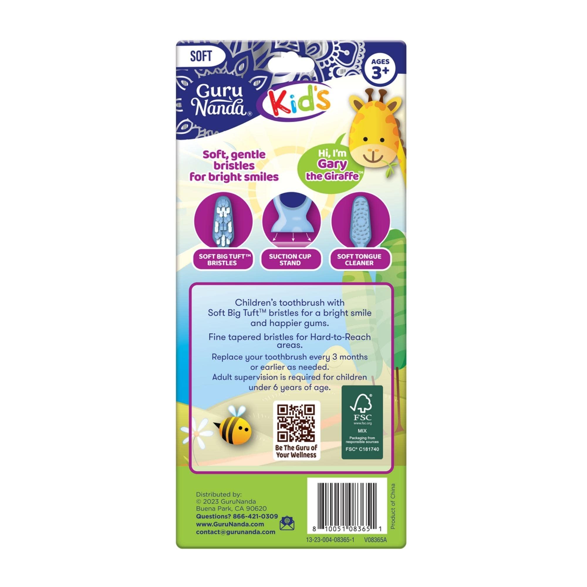 GuruNanda Kids Toothbrush with Suction Cup & Fun Animal Designs - Soft Bristles for Healthy Gums- Non-Slippery & Mess-Free Toothbrush, 3+ Age- 4 Count - Image 7