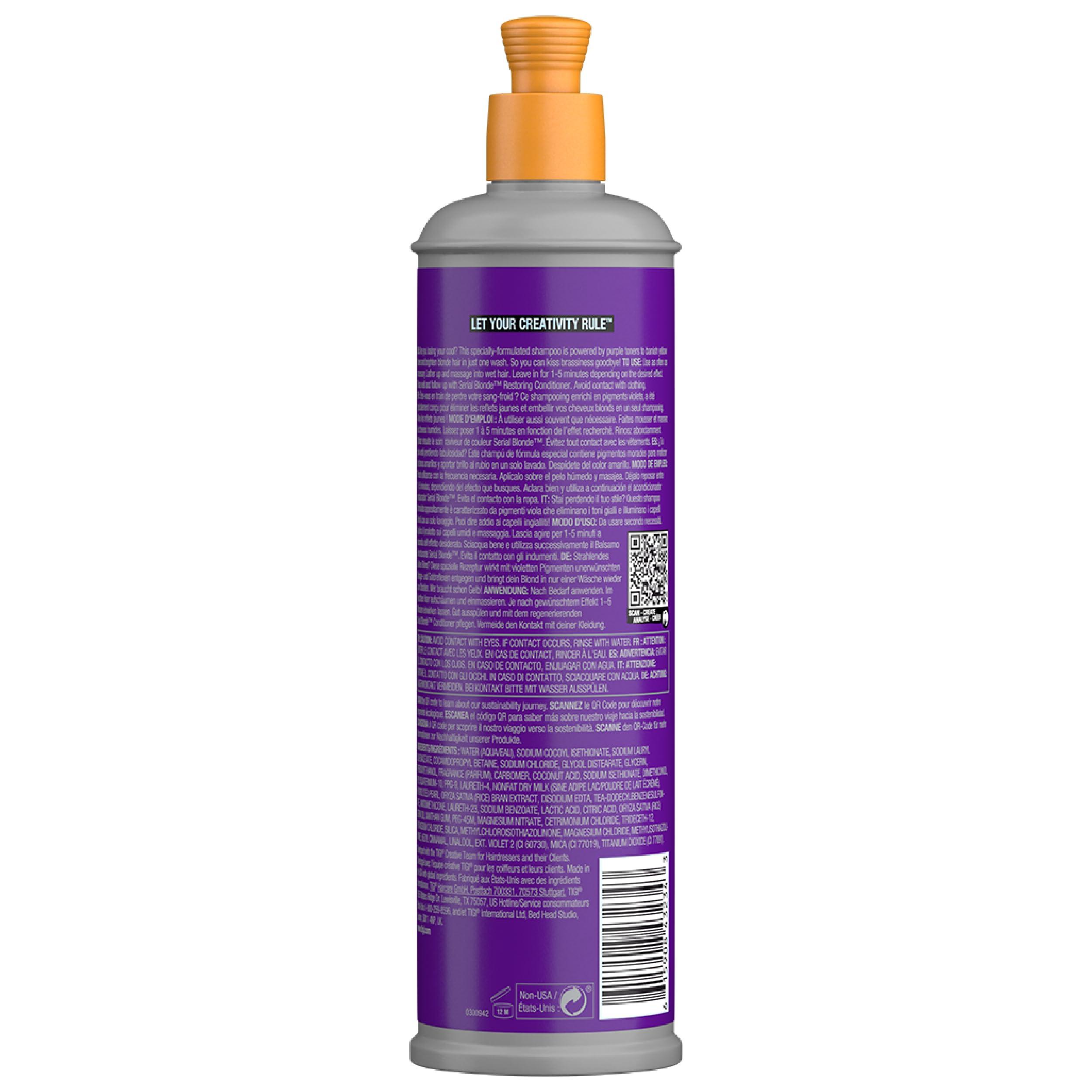 TIGI Bed Head Purple Toning Shampoo for Chemically Treated Hair Serial Blonde Sulfate-Free Shampoo 13.53 fl oz - Image 2