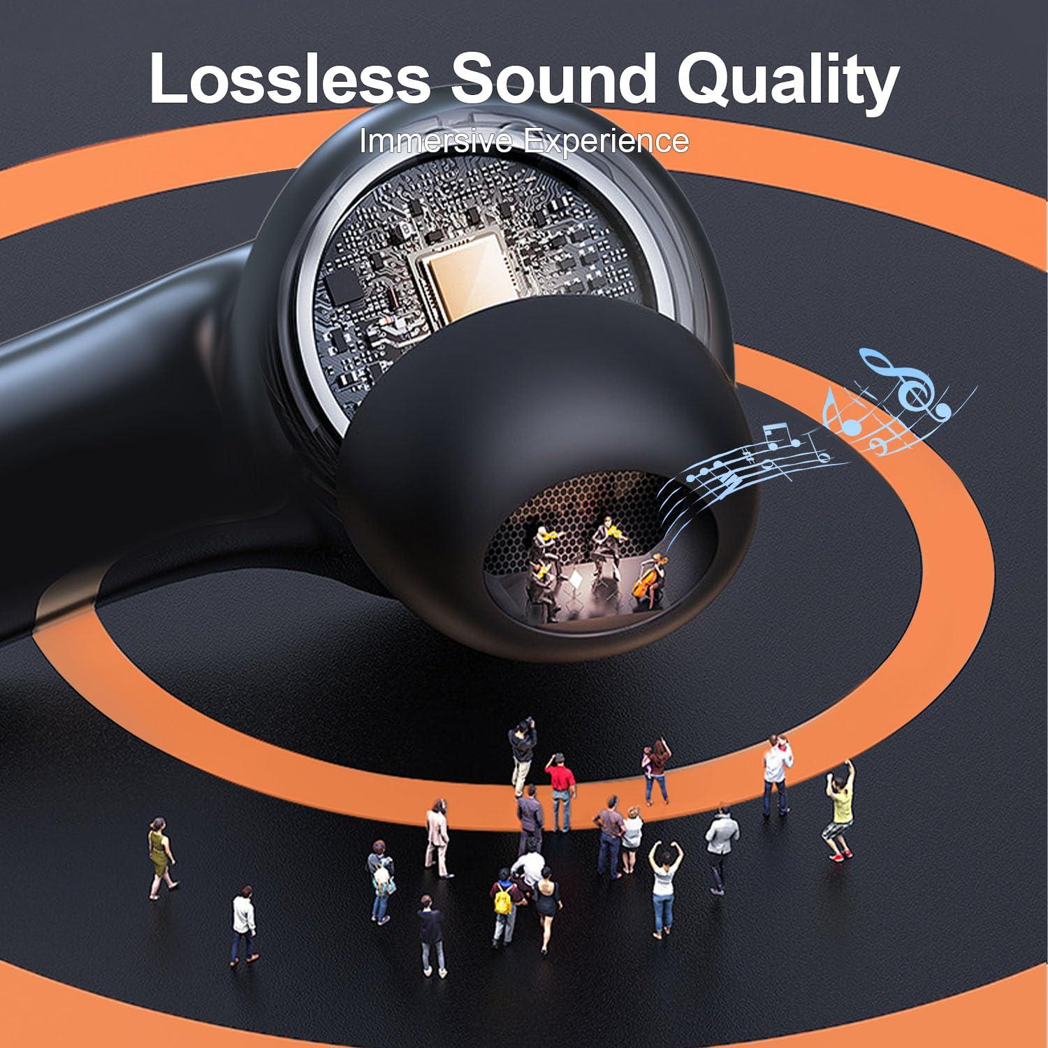 ZIUTY Wireless Earbuds, 2025 Bluetooth Headphones, 50hrs Stereo Deep Bass Ear Buds with Power Display Charging Case, buit in Mic, IPX5 Waterproof Headset for iPhone Andriod Phones - Image 3