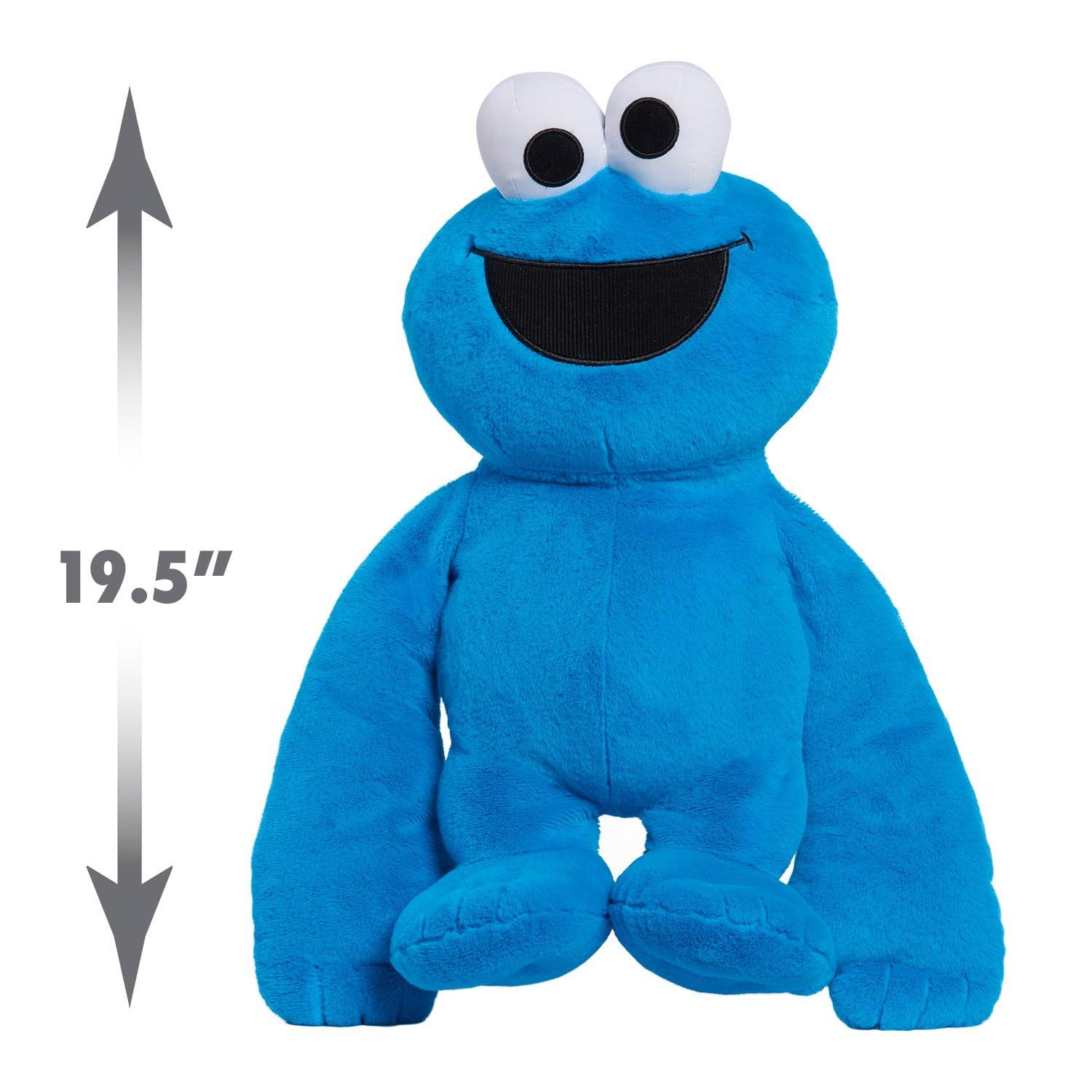 Sesame Street Monster Hugs Cookie Monster Weighted Sensory Plushie, Blue, Kids Toys for Ages 18 Month, Amazon Exclusive by Just Play - Image 2