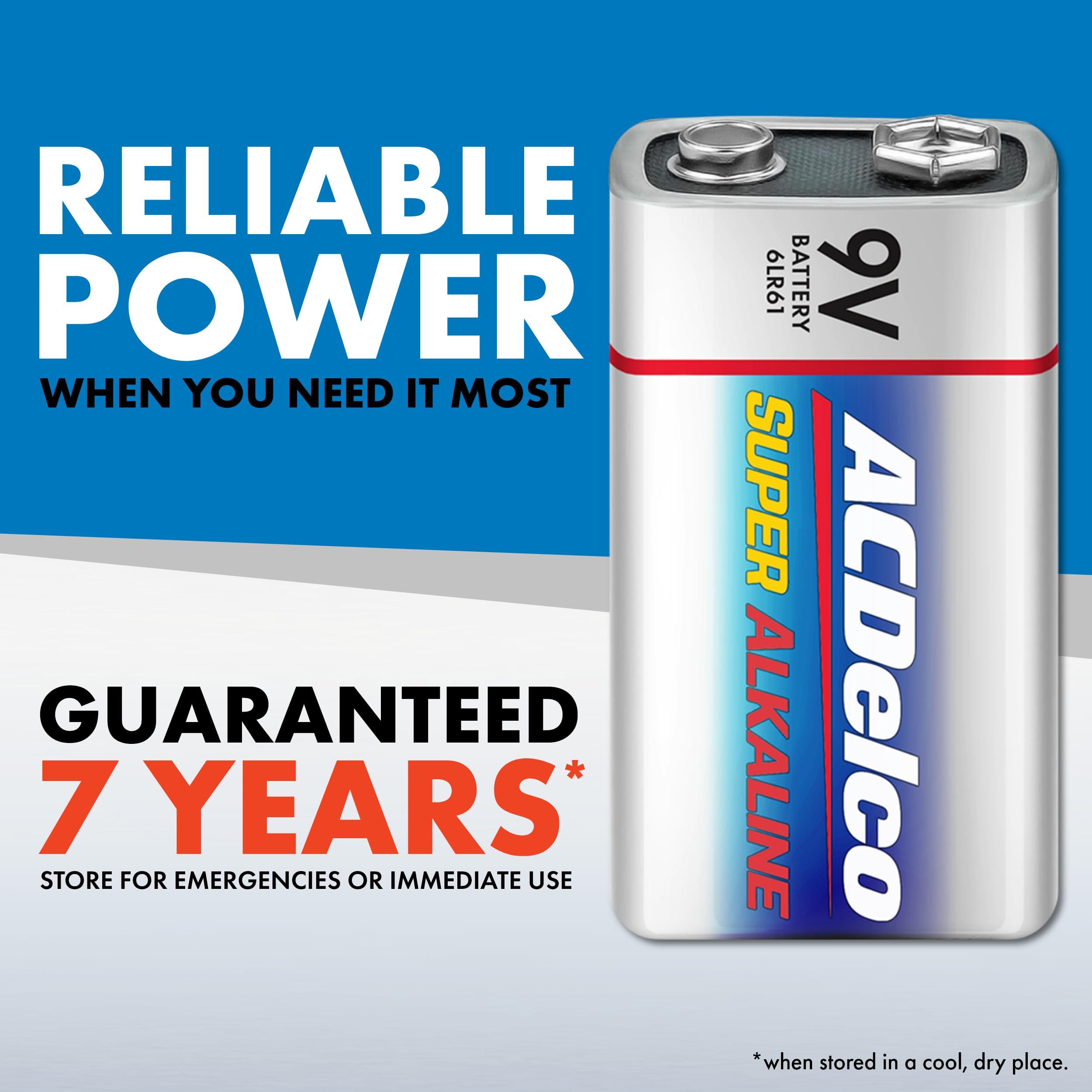 ACDelco 12-Count 9 Volt Batteries, Maximum Power Super Alkaline Battery, 7-Year Shelf Life, Reclosable Packaging - Image 4