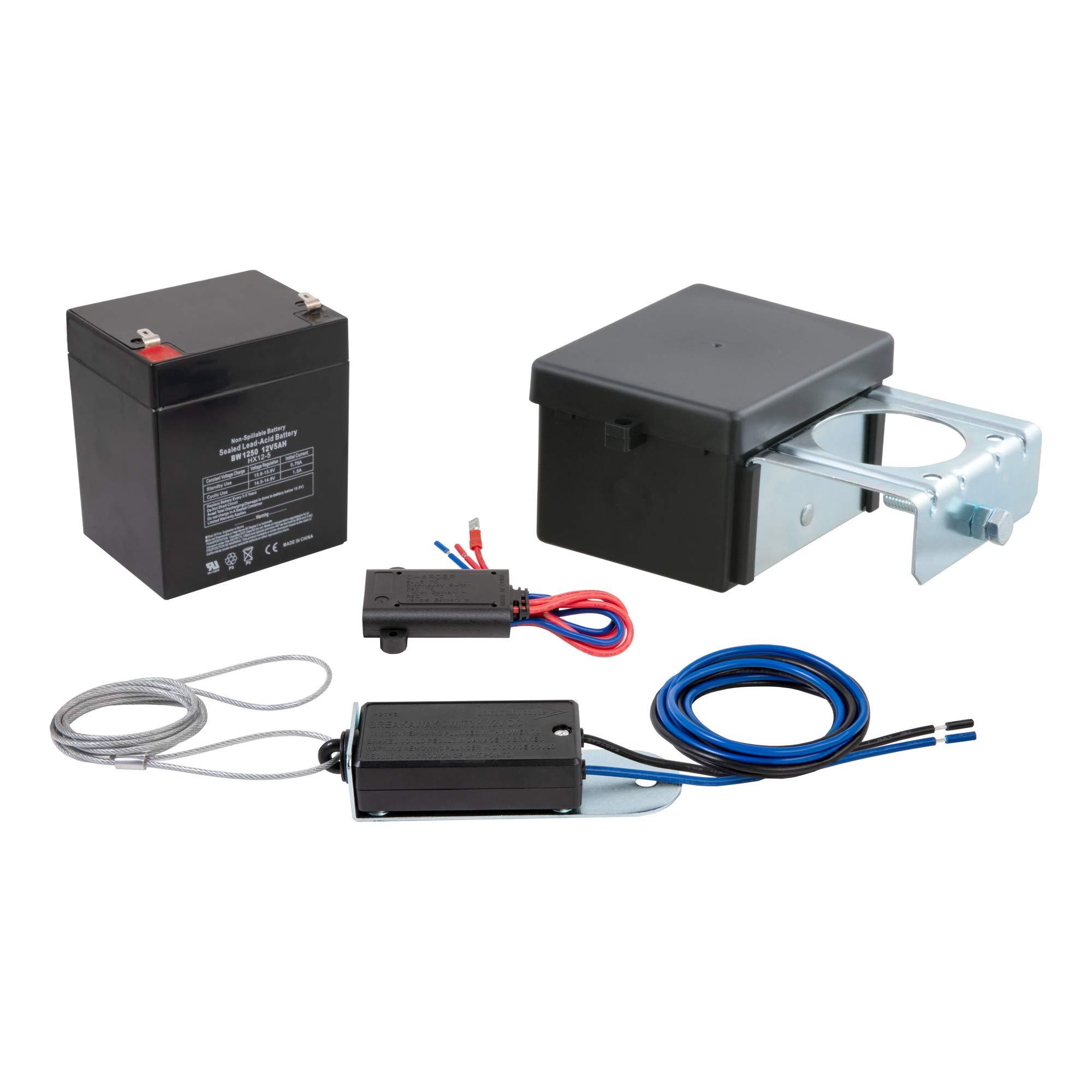 CURT 52028 Soft-Trac 2 Trailer Breakaway Switch Kit System with Battery and Charger