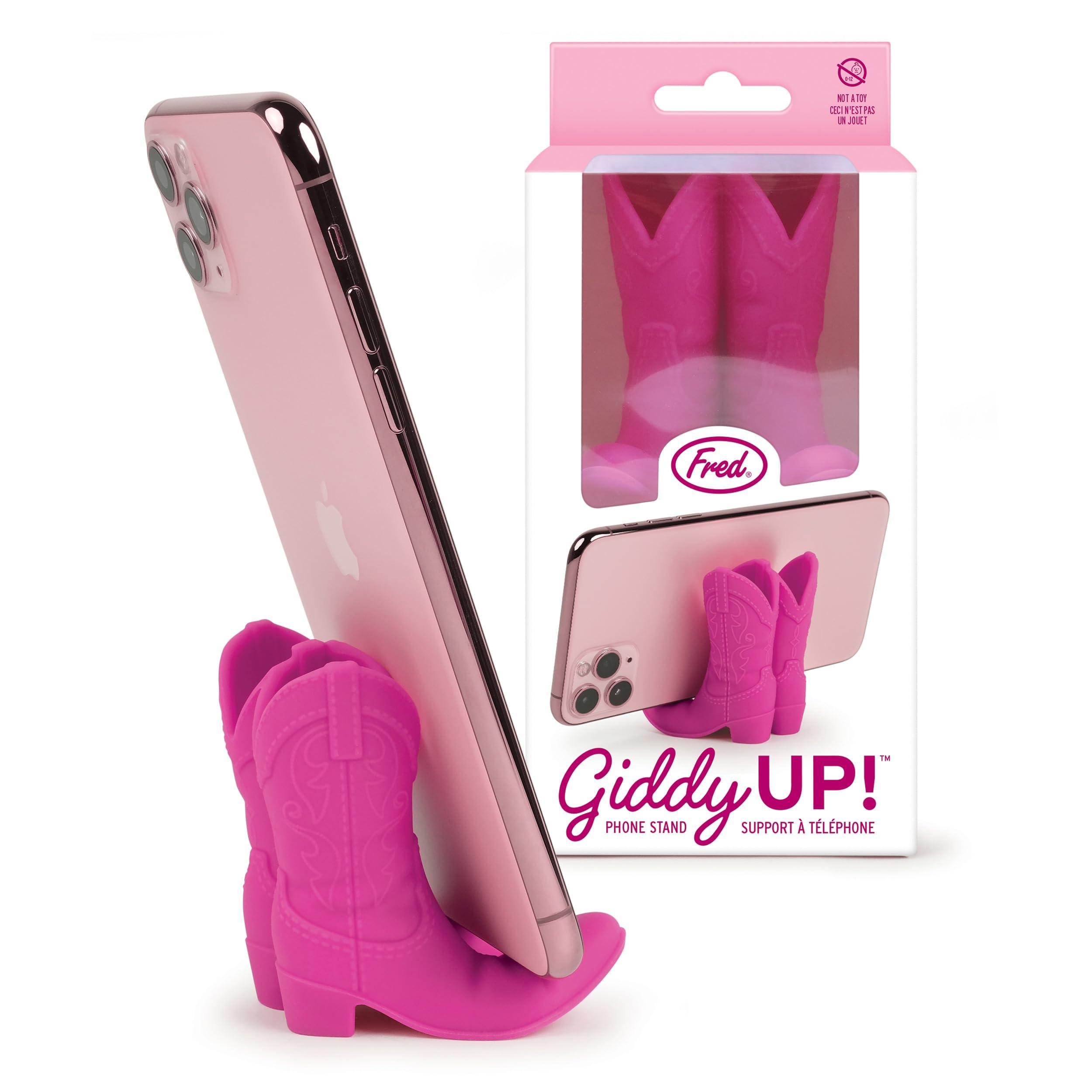 Genuine Fred Giddy UP Phone Stand, Pink, Cowboy Boot Tech Accessory, Fits Most Mobile Smartphones, Grippy Silicone, Fun Cowboy Boot Details
