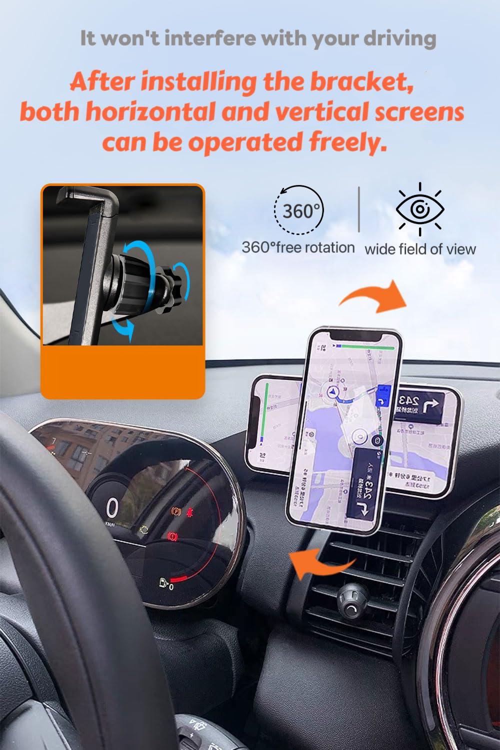 Persevere Car Phone Holder for Mini Cooper F54 F55 F56 F57, 360° Rotatable Digital LCD Dashboard Clip-on Phone Mount for All 4-6.9 Inches Smartphones (Manual Right Side) - Image 5