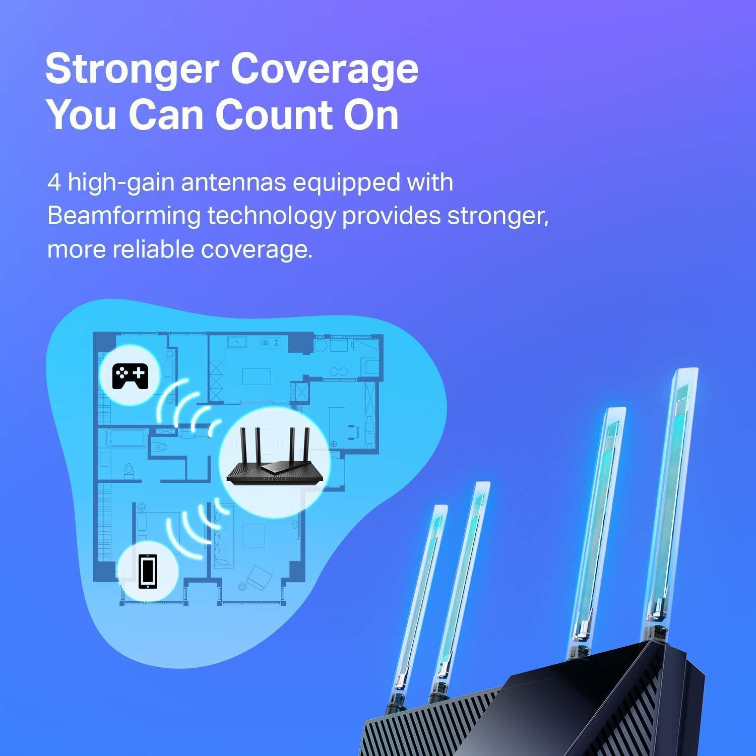 TP-Link AX1800 WiFi 6 Router V4 (Archer AX21) – Dual Band Wireless Internet, Gigabit, Easy Mesh, Works with Alexa - A Certified for Humans Device - Image 6