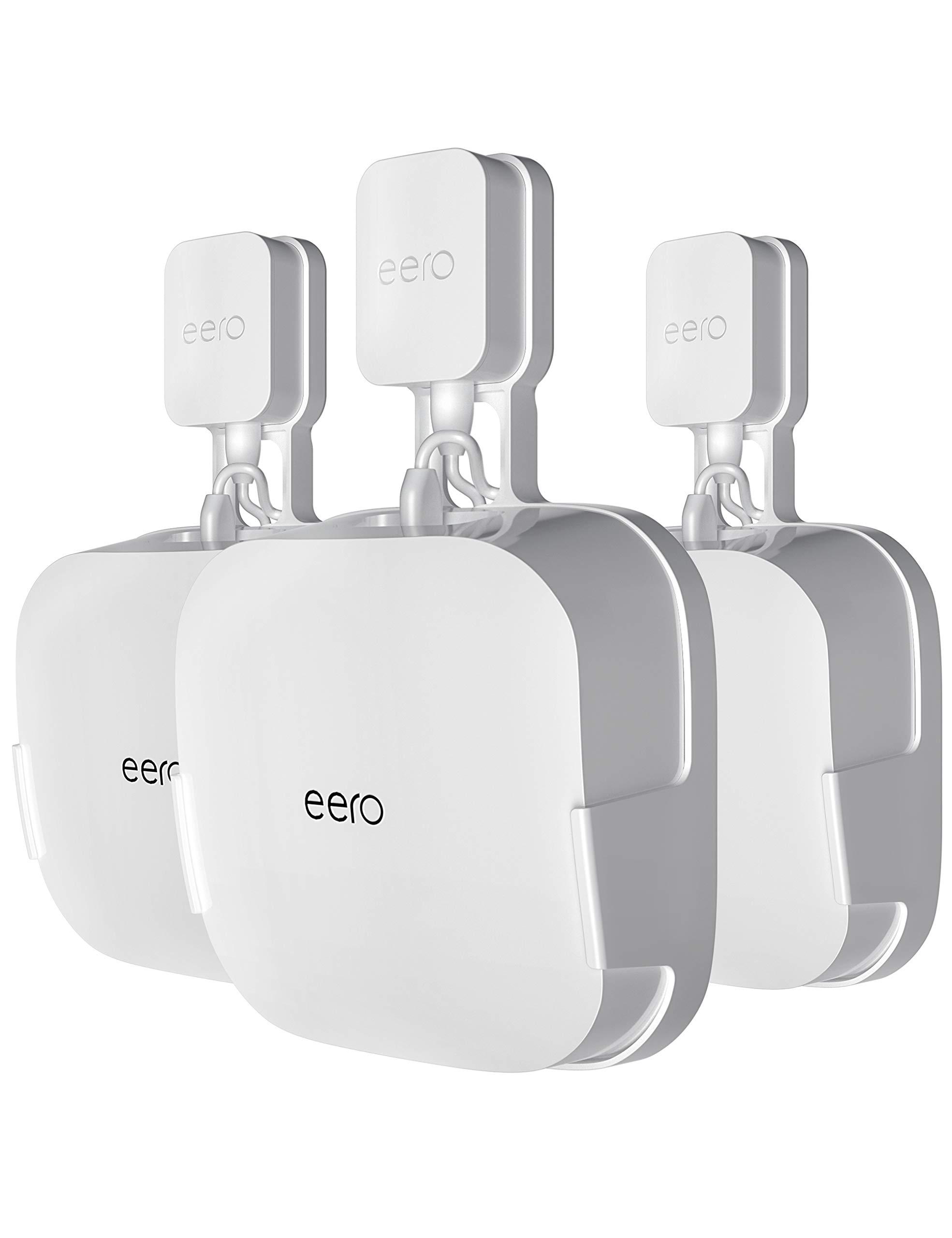 COOLWUFAN Wall Mount Holder for eero Pro 6/6E Home WiFi System - Simple and Sturdy Stand Bracket for Tri-Band Mesh Wi-Fi 6 System (White, 3 Pack)
