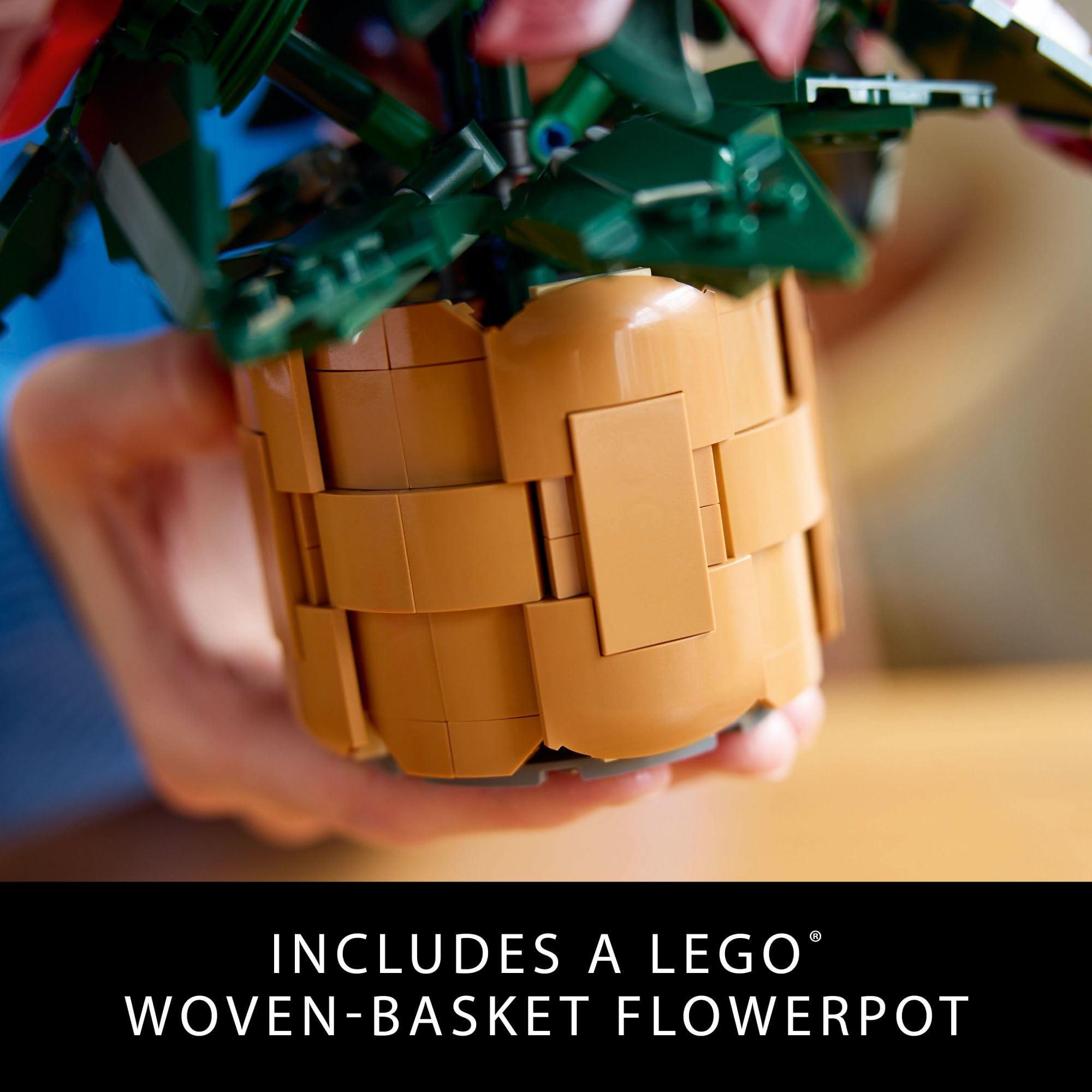 LEGO Icons Poinsettia Building Set - Artificial Flower Decorations & Centerpieces for Table, Adults Ages 18+ - 10370 - Image 4