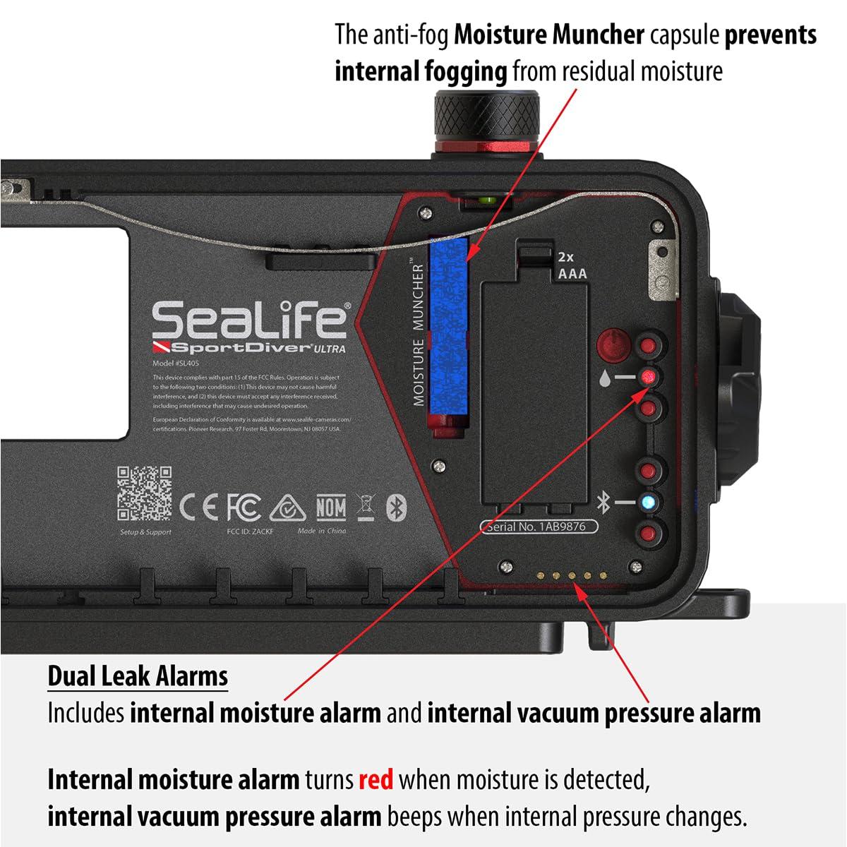 SeaLife SportDiver Ultra Underwater Smartphone Scuba Housing – Dive to 130', Waterproof Photography, Easy Camera Controls, with Leak Alarms, Fits Most Phones - Image 4