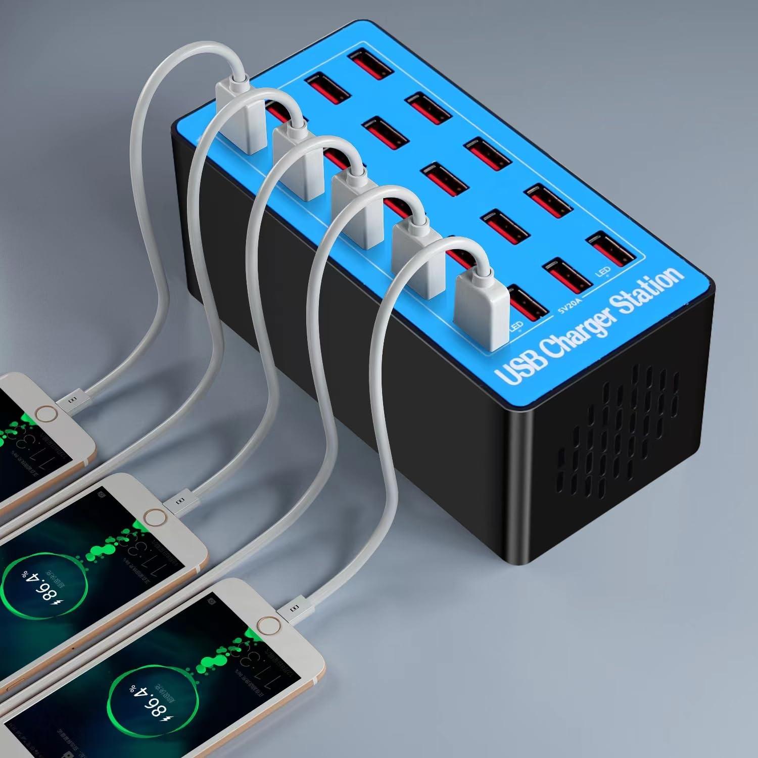 MaxLax USB Charging Station, 20-Port 100W/20A Multi-USB Charger Station for Smartphones, Tablets, and Other Devices - Image 6