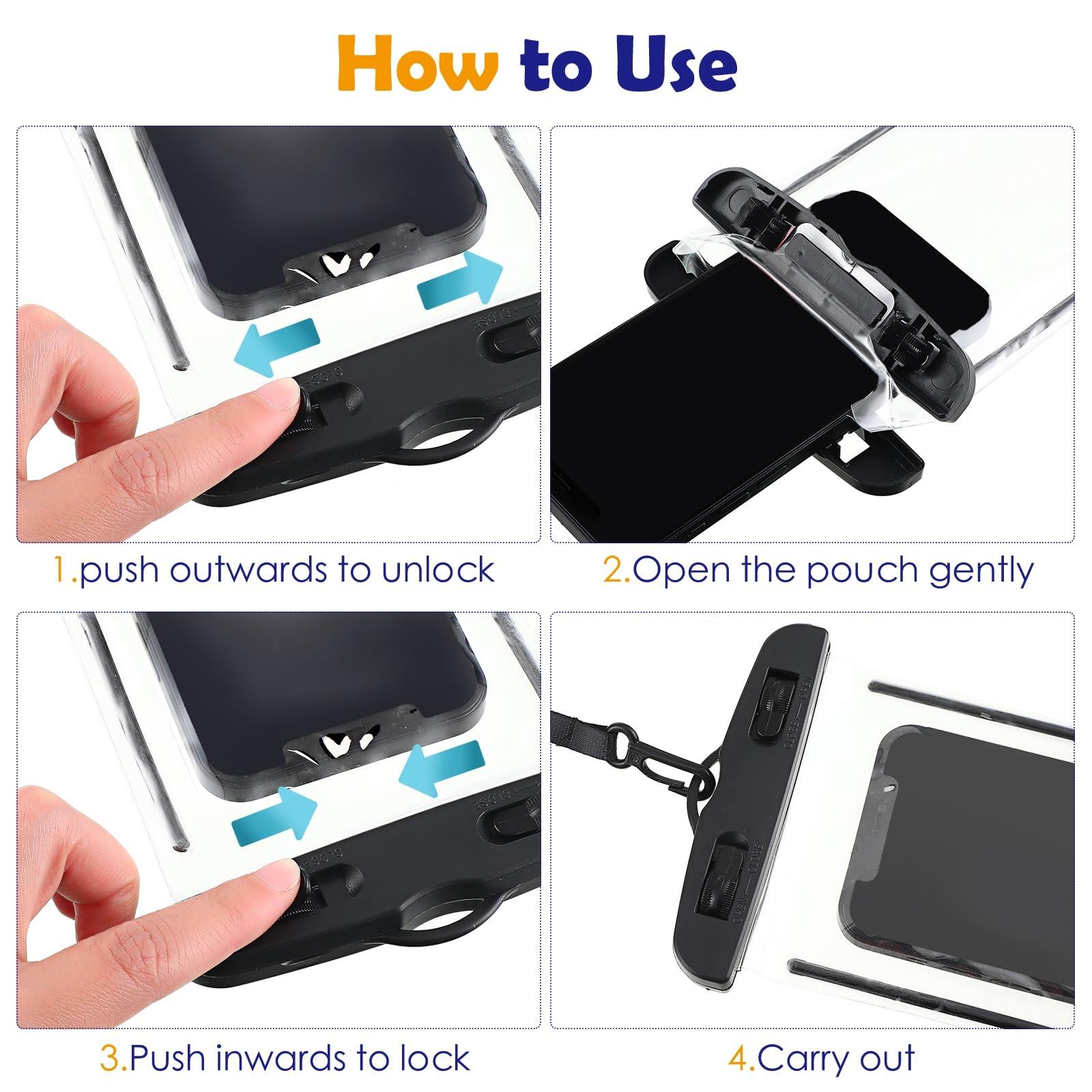 Flutesan 40 Pack Universal Clear Waterproof Phone Pouch Cell Phone Pouch Dry Bag Waterproof Cases Bag with Lanyard for Outdoor Sport Water Games Protect, up to 7 Inches(Multicolor) - Image 6