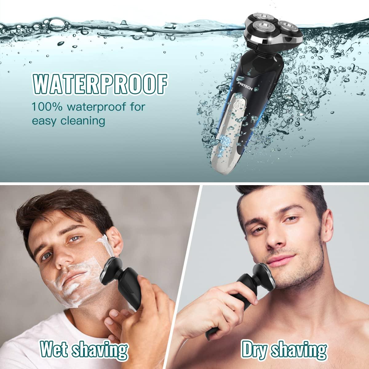 Electric Razor for Men - Rechargeable Electric Shaver for Men, Rechargeable Waterproof Wet Dry Cordless Razor - Image 3