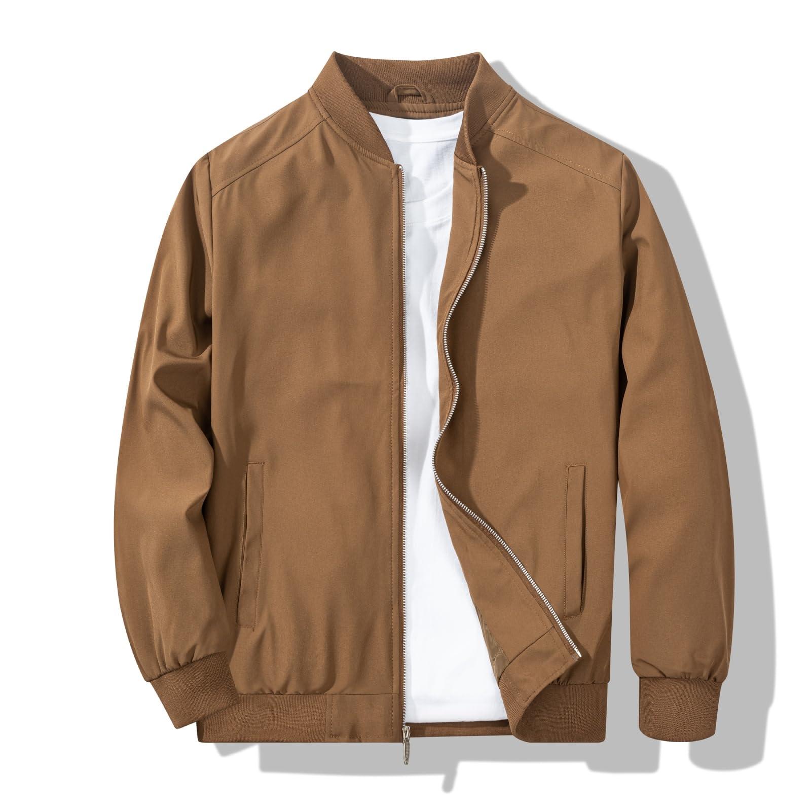 XiaoYouYu Men's Bomber Jacket Fashion Stylish Lightweight Windbreaker Spring Fall Casual Jackets for Men