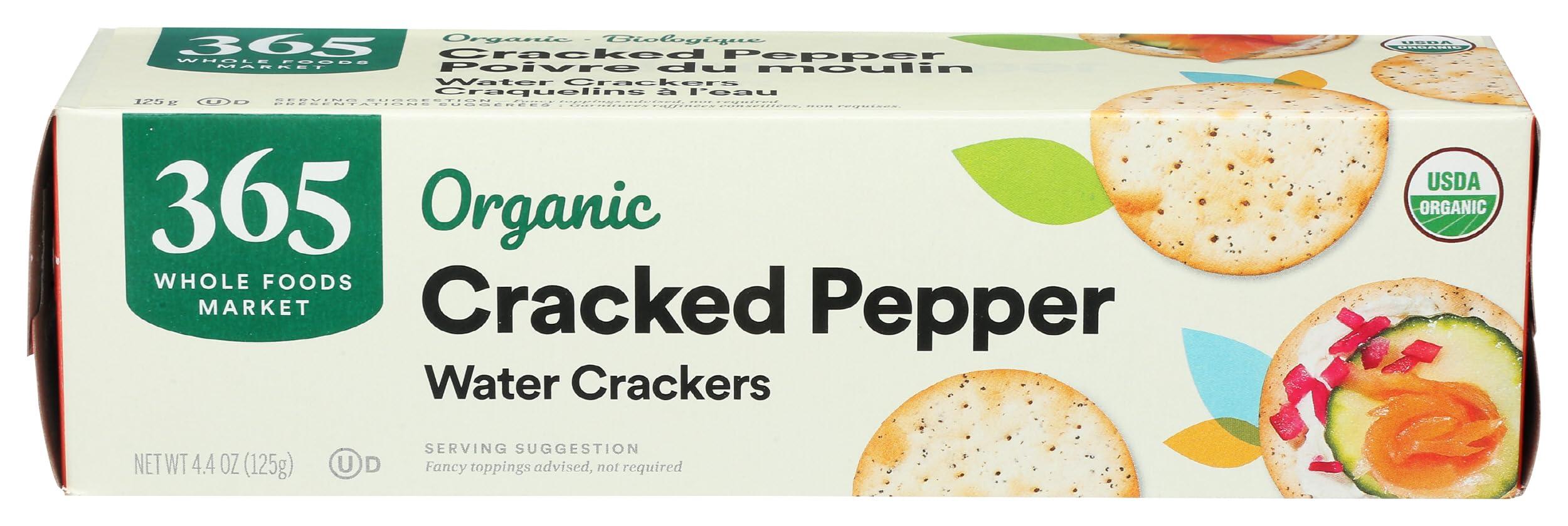 365 by Whole Foods Market, Organic Cracked Pepper Water Crackers, 4.4 OZ