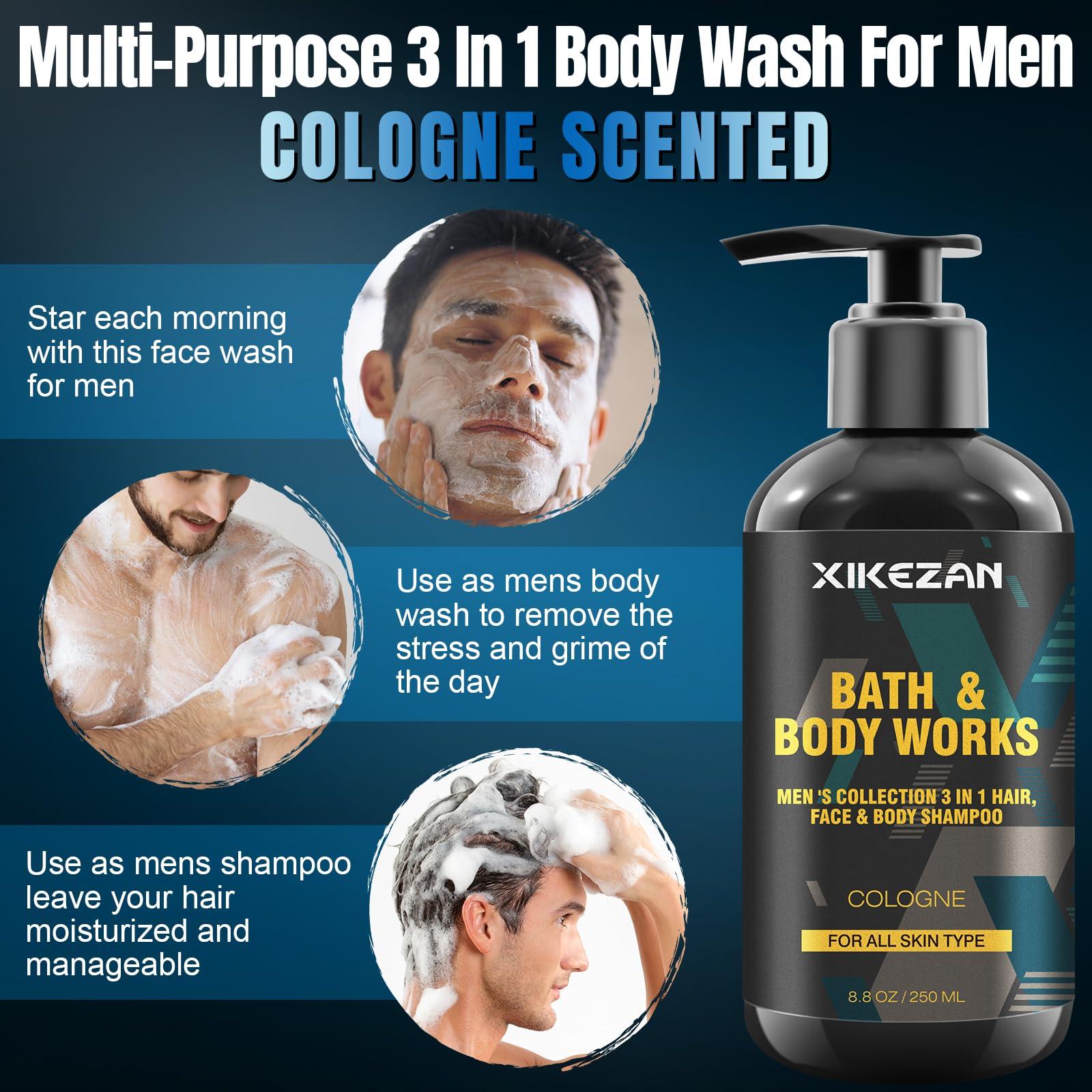 Gifts for Men,Mens Body Wash Gift Set Cleansing & Hydrating Skin w/Face Wash,Deodorant,Sandalwood & Cologne 3 in 1 Hair,Face & Body Wash,Mens Stocking Stuffers Christmas Gifts for Men Him Dad Husband - Image 4