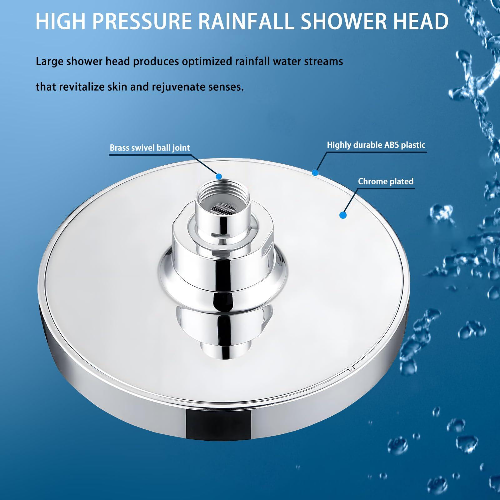 Katezon Shower Head High Pressure Rain, Luxury Showerhead with Chrome Plated Finish, Adjustable Replacement for Your Bathroom Shower Heads, Anti-Clogging Silicone Nozzles(6 Inch) - Image 6