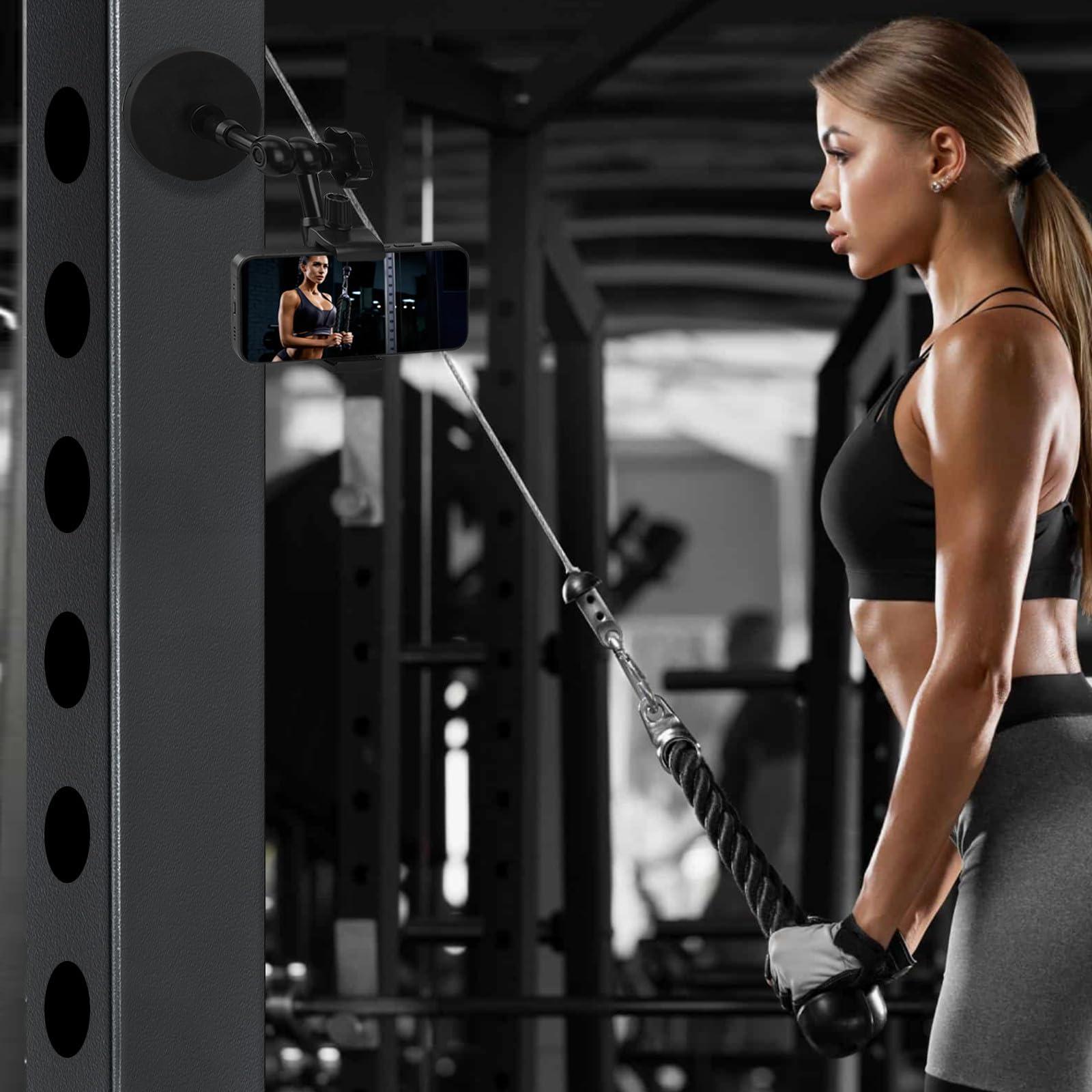 HOYXUN Magnetic Phone Holder for Gym/Tractor/Boat/Forklift, Heavy Duty Gym Magnetic Phone Holder Mount with 3.46" Super Strong Magnetic Base, 360 Adjustable Metal Arm, Fit for All Smartphones - Image 4