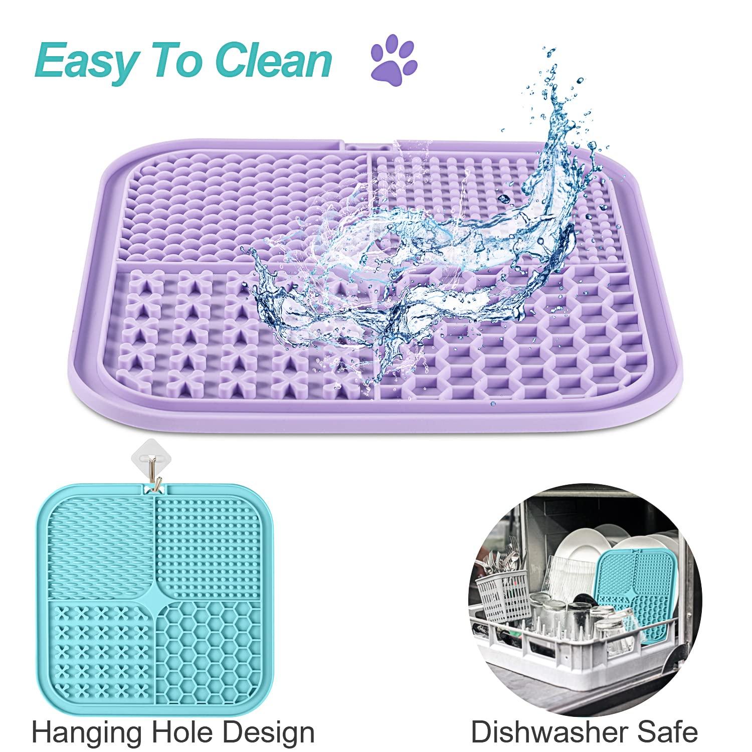 LUKITO Lick Mat for Dogs & Cats 2 Pack with Suction Cups, Dog Lick Mat for Anxiety Relief, Dog Toys to Keep Them Busy, Peanut Butter Licking Pad for Boredom Reducer, Perfect for Bathing Grooming - Image 7