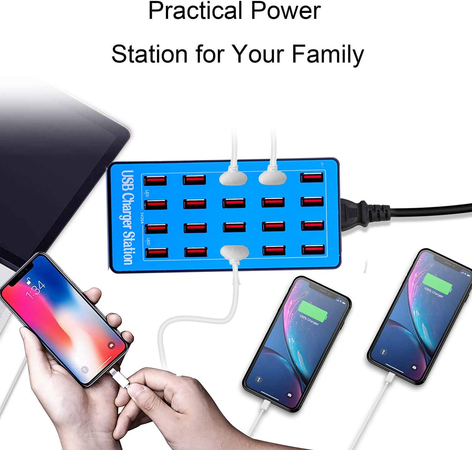 MaxLax USB Charging Station, 20-Port 100W/20A Multi-USB Charger Station for Smartphones, Tablets, and Other Devices - Image 5