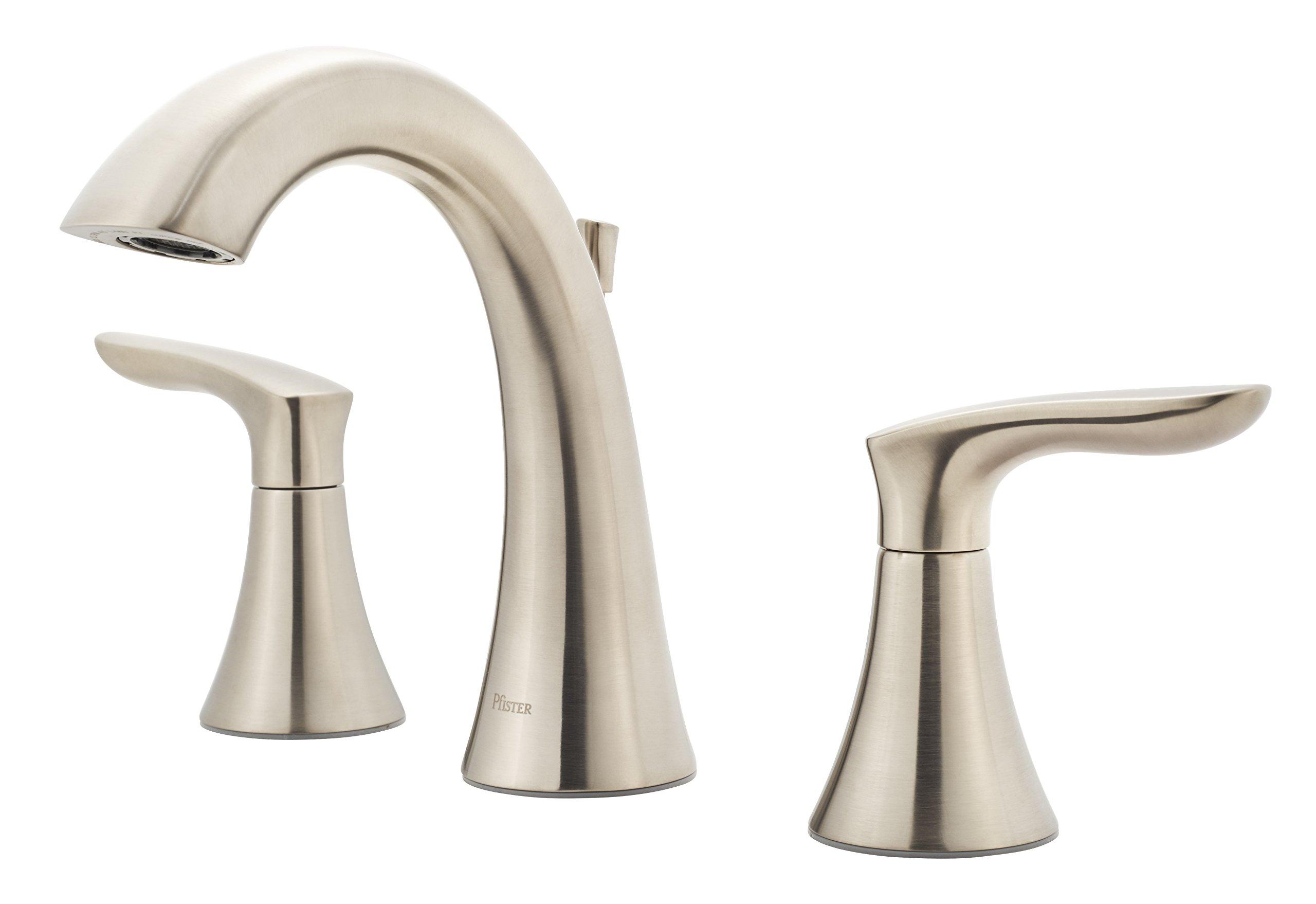 Pfister Weller Bathroom Sink Faucet, 8-Inch Widespread, 2-Handle, 3-Hole, Brushed Nickel Finish, LG49WR0K