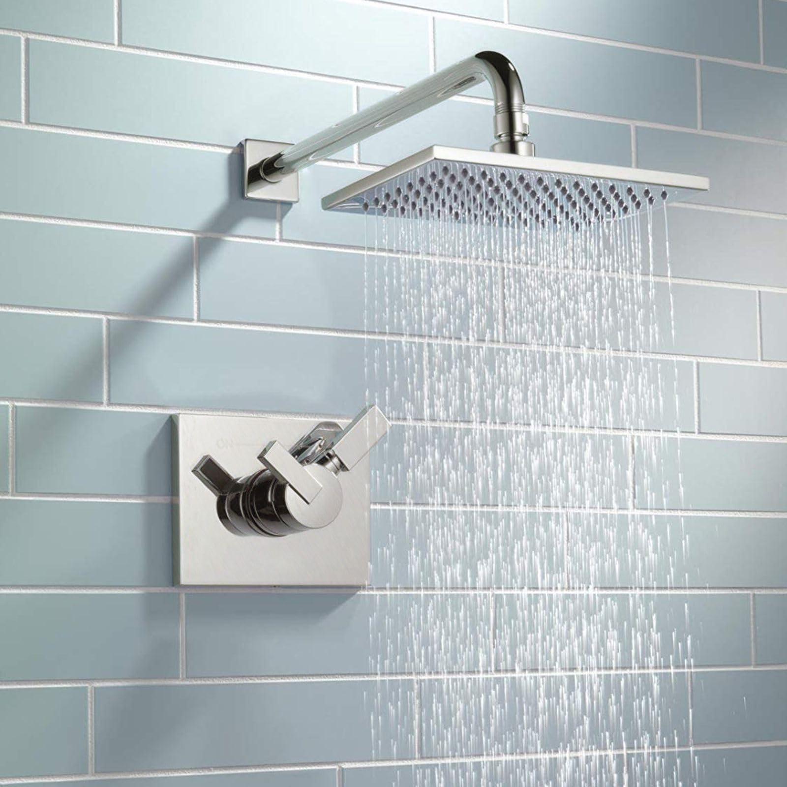 Voolan 8" Rain Shower Head - Luxury Modern Look - The Adjustable Replacement For Your Bathroom Showerhead - Square High Flow Rainfall Showers (Brushed Nickel) - Image 2