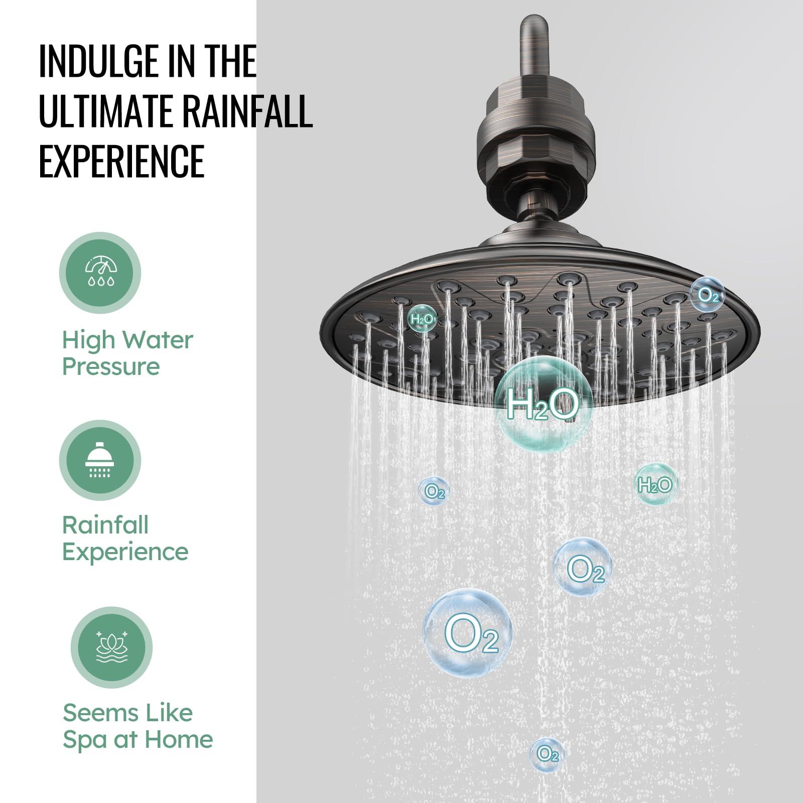 SunCleanse Shower System - 8 Inch Dual Filtered Rainfall Shower Head Combo - High Pressure 3 Spray Mode Showerhead-Included Rough in Valve and Trim Kit - Oil Rubbed Bronze - Image 6