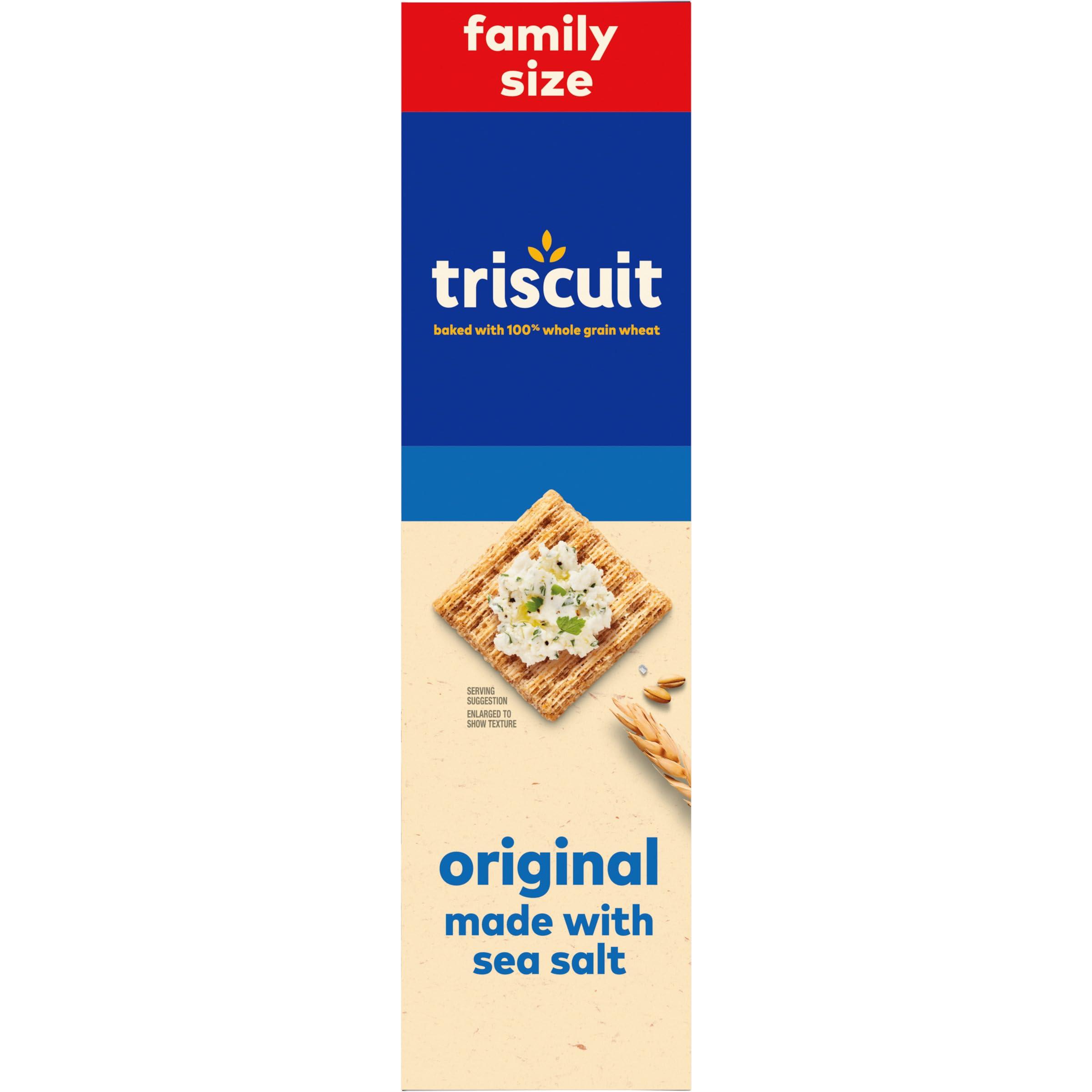 Triscuit Original Whole Grain Wheat Crackers, Vegan Crackers, Healthy Snacks, Lunch Snacks, Family Size, 12.5 oz - Image 17