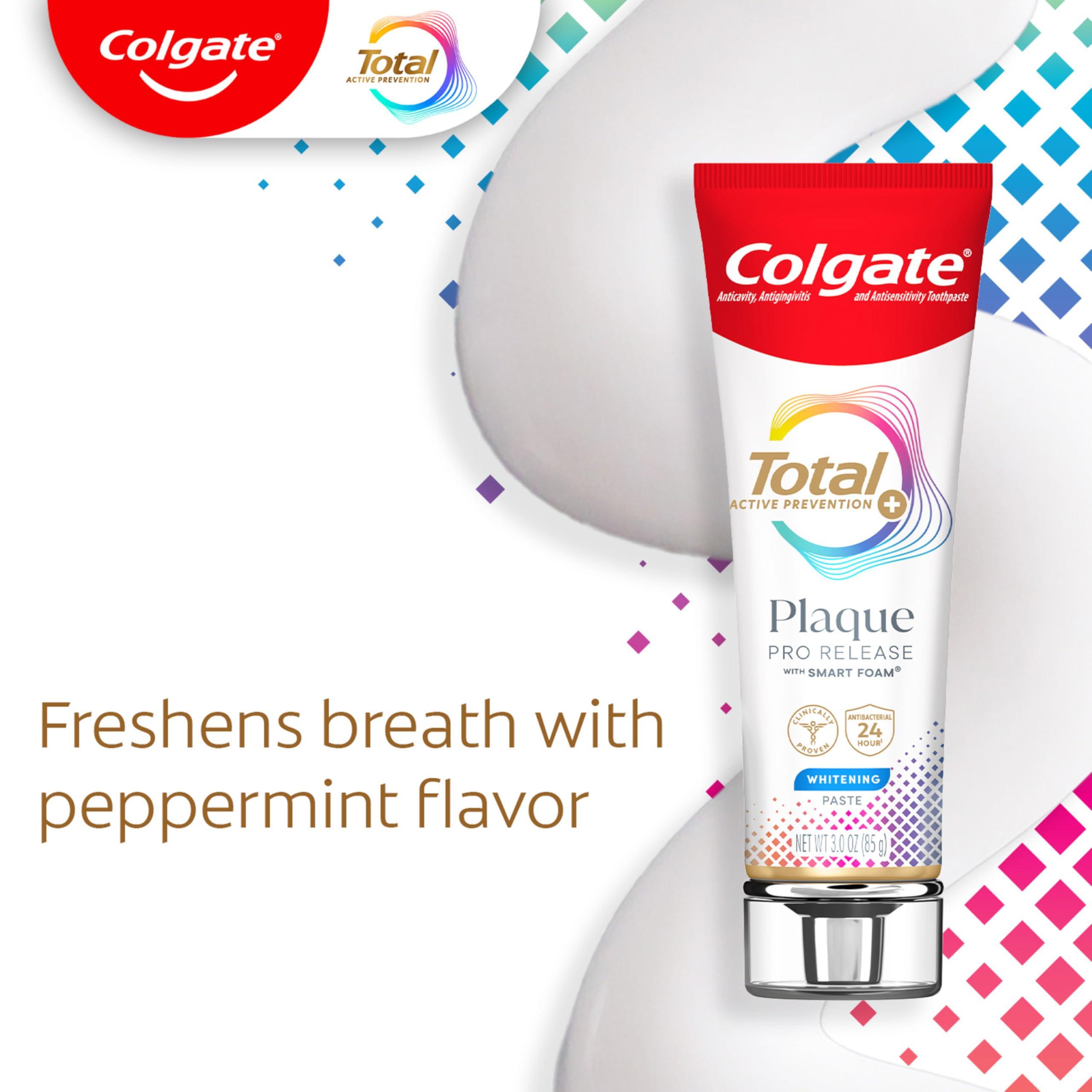 Colgate Total Plaque Pro Release Whitening Toothpaste, 2 Pack, 3.0 Oz Tubes - Image 4