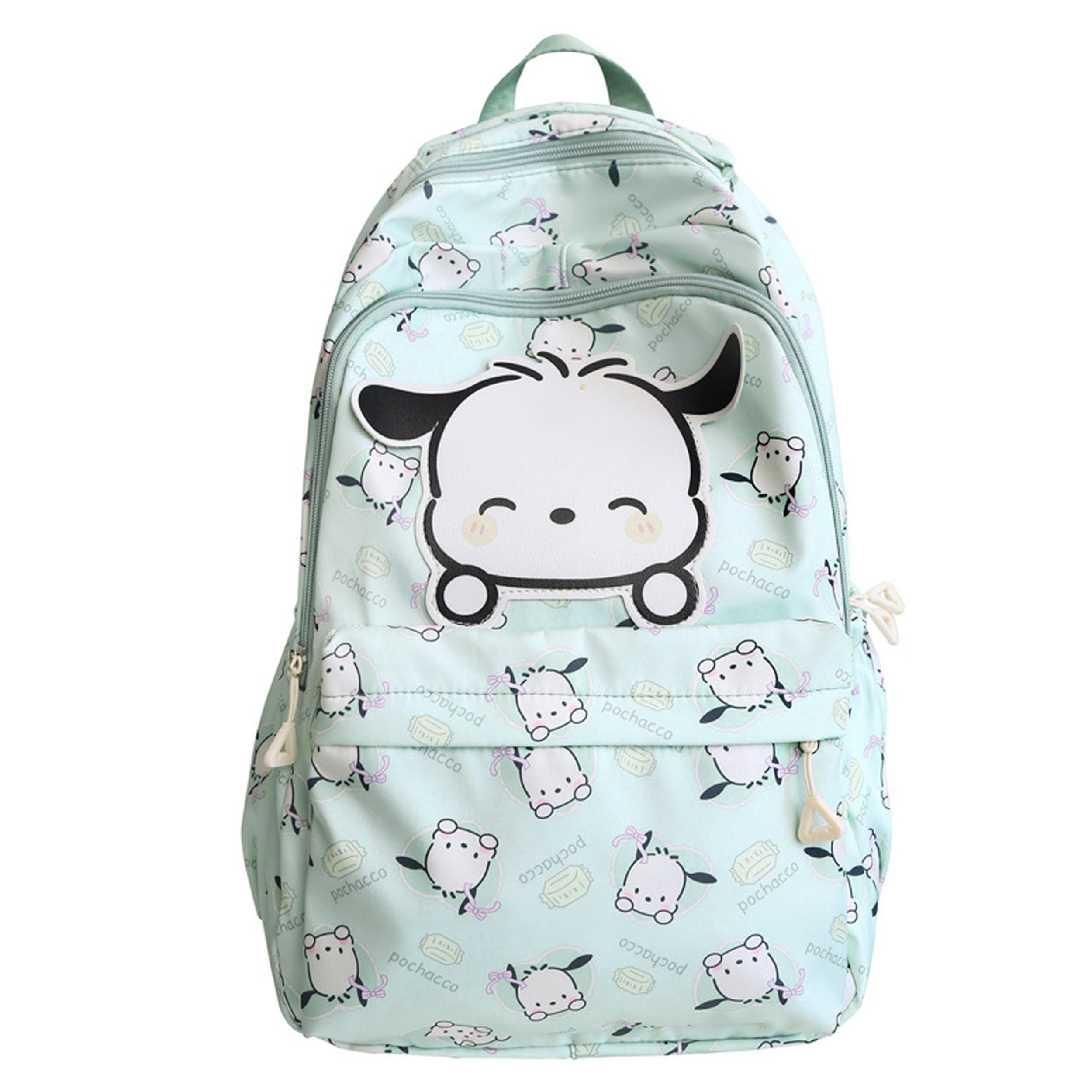 Roffatide Anime Pochacco All Over Print Casual Backpack Laptop Backpack Travel Hiking Rucksack Green