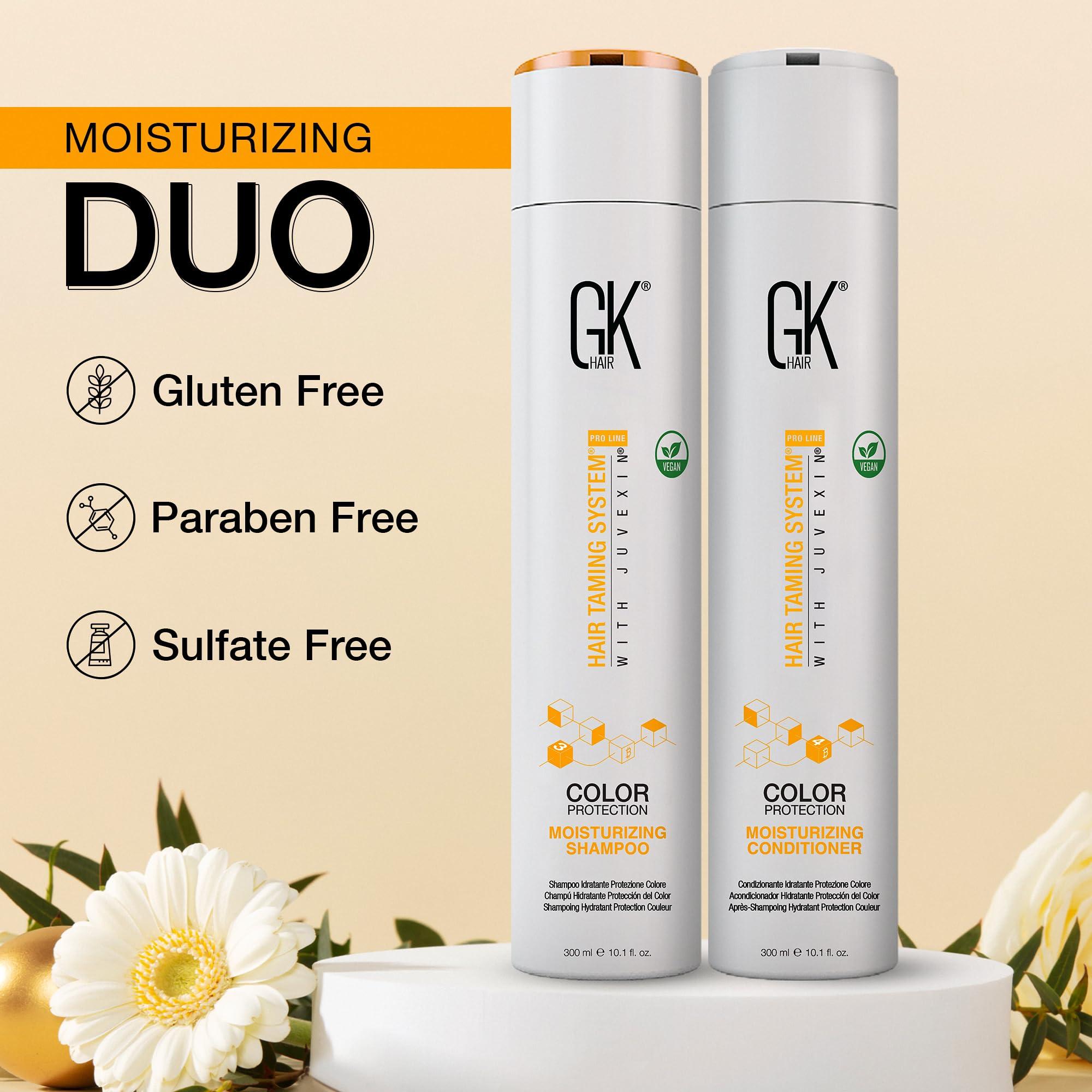 GK Hair Moisturizing Shampoo and Conditioner Set for Color Treated Hairs, Sulfate, Paraben, and Dye Free, with Global Keratin Naturally Derived Clean Ingredients (10.1 Fl Oz x 2) - Image 5