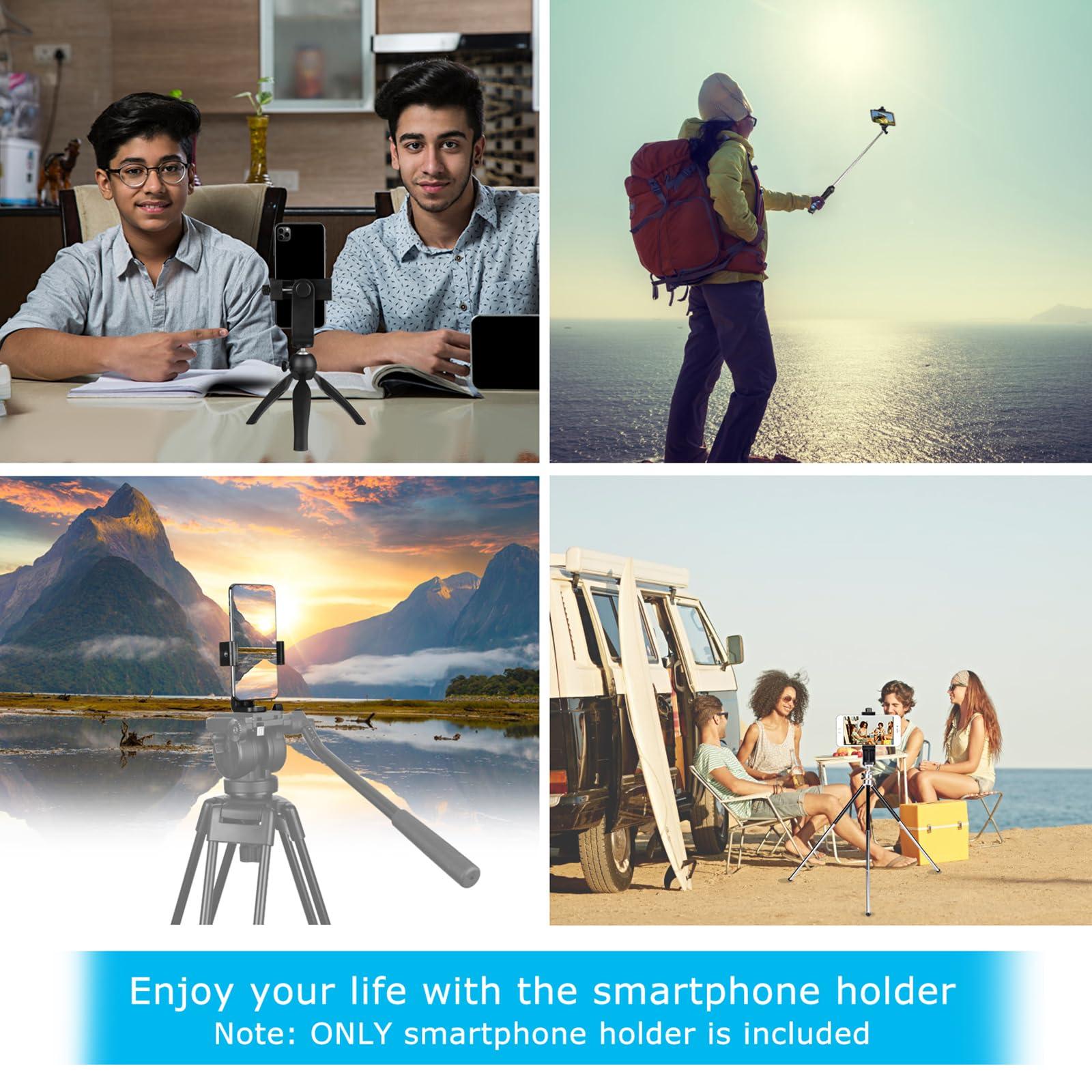 SharingMoment Premium Smartphone Holder/Vertical and Horizontal Tripod Mount Adapter Rotatable Bracket with 1/4 inch Screw/Adjustable Clip for iPhone, Android Cell Phone, Selfie Stick, Camera Stand - Image 3