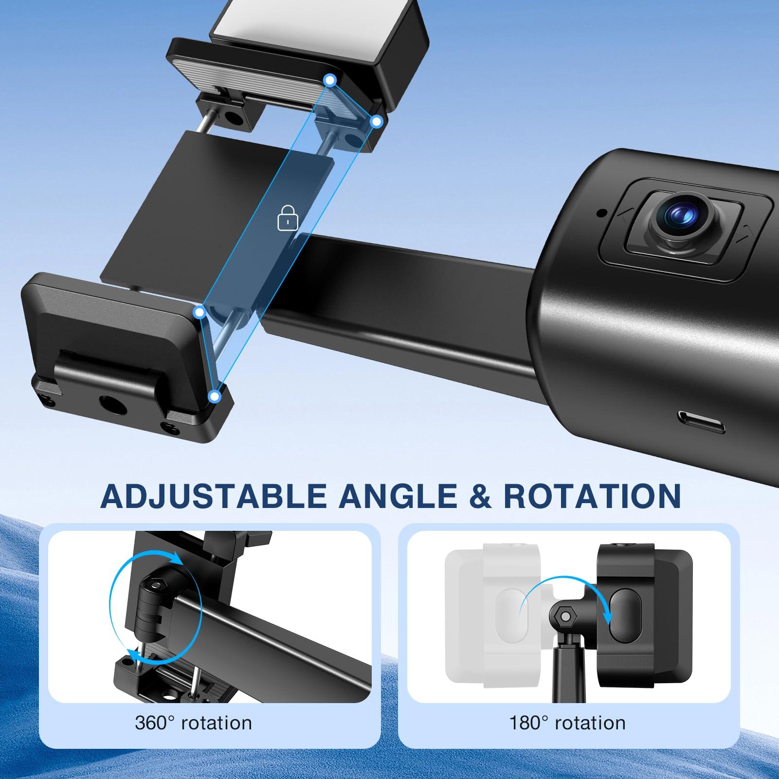 Auto Face Tracking Tripod 360° Rotating Cell Phone Photo and Video Kits Stand, No App, Camera Stand with Remote and Gesture Control, Rechargeable Smart Shooting Stand for Live Recording Tiktok（Black） - Image 4