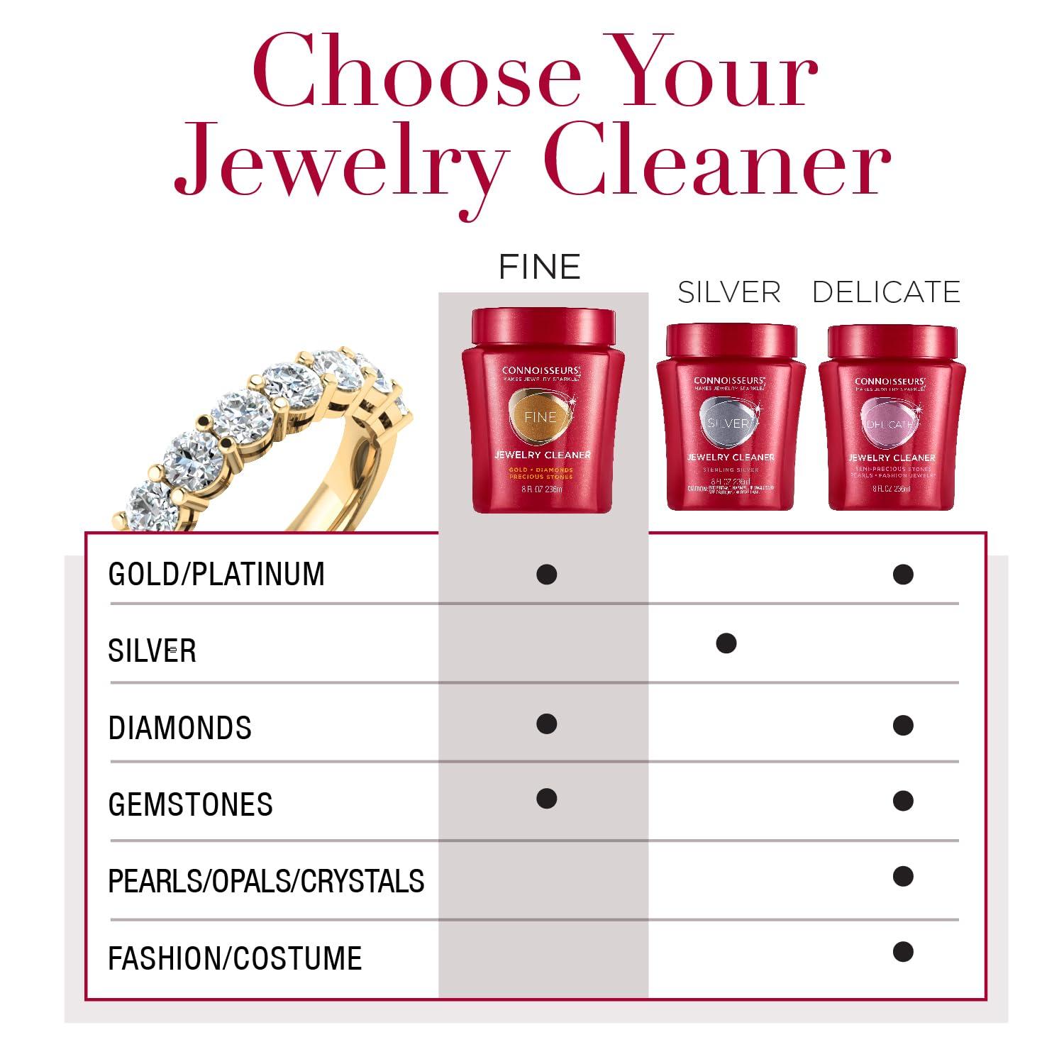 CONNOISSEURS Premium Edition Jewelry Cleaner, Value Size 9.6oz - Pick from Fine, Silver or Delicate Jewelry Cleaner - Image 2