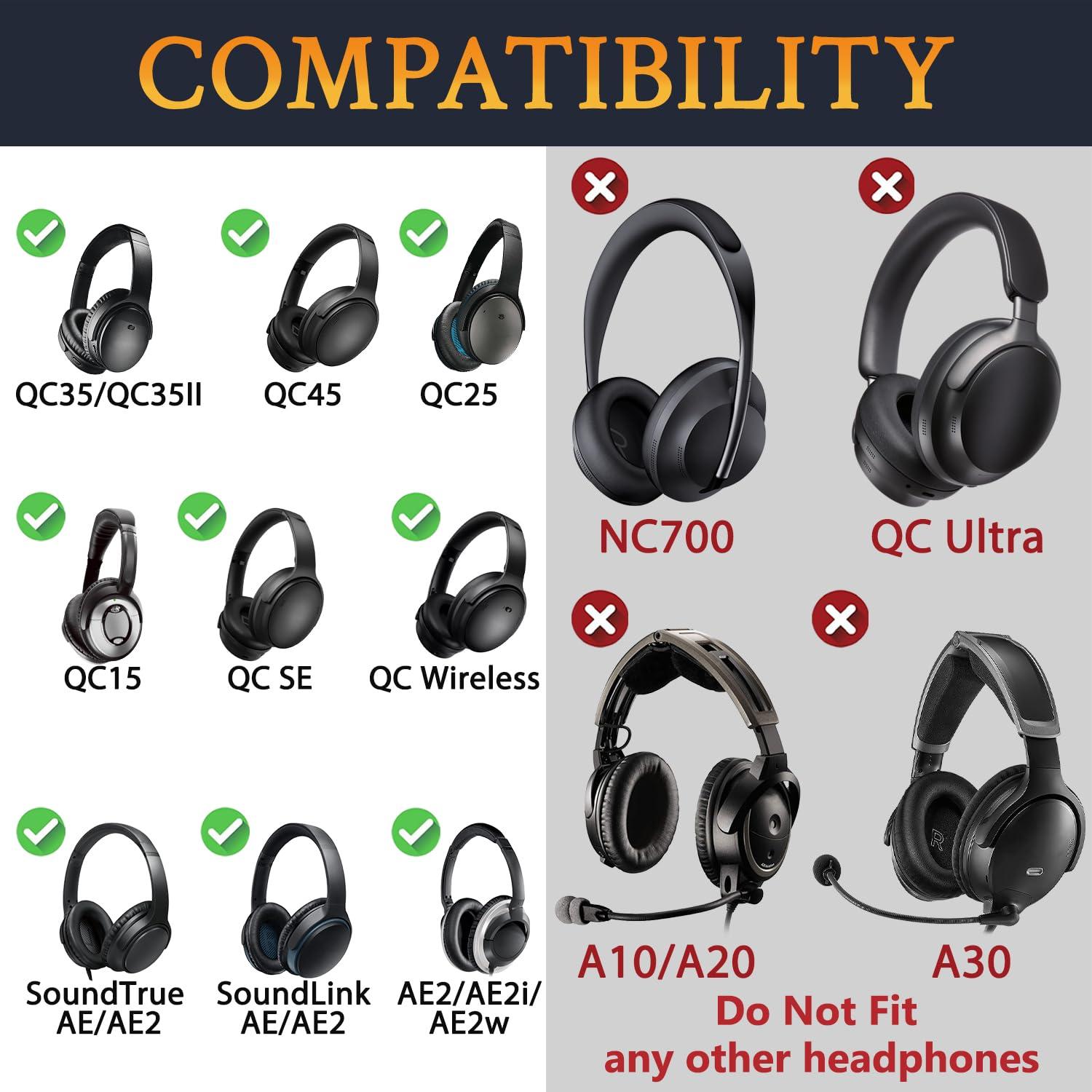 SOULWIT Silicone Ear Pads Cover Protector for Bose QuietComfort QC15 QC25 QC2 QC35 QC45/Ae2 Ae2i Ae2w/SoundTrue & SoundLink AE Headphones Cushions, Sweatproof, Easily Washable - Blue Dusk - Image 2