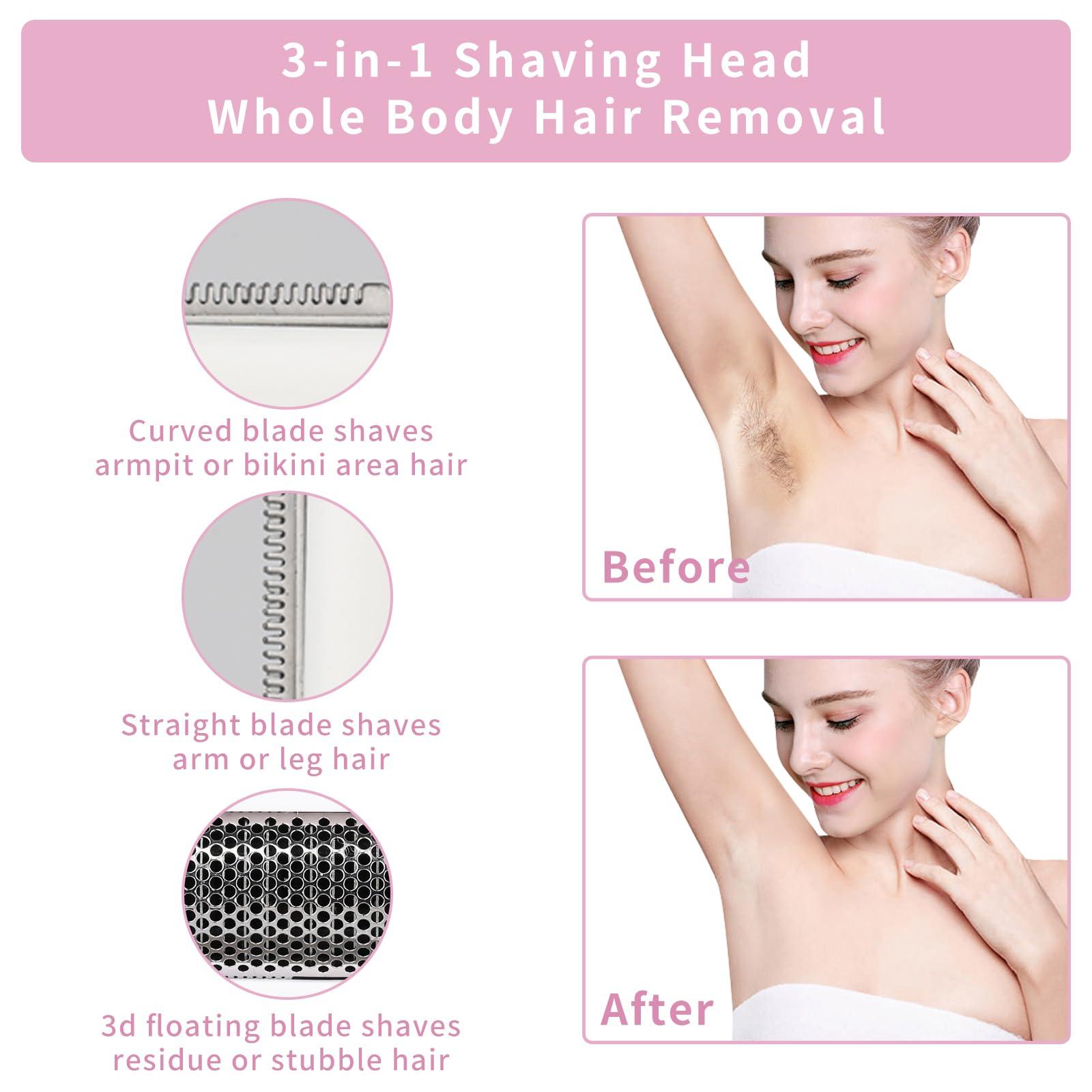 Beanify Wet & Dry Electric Razor for Women Men,4 in 1 Rechargeable Led Display Electric Shaver and Facial Hair Remover,Painless Ladies Body Razors for Nose Face Body Leg Bikini Arm Hair (Purple) - Image 3