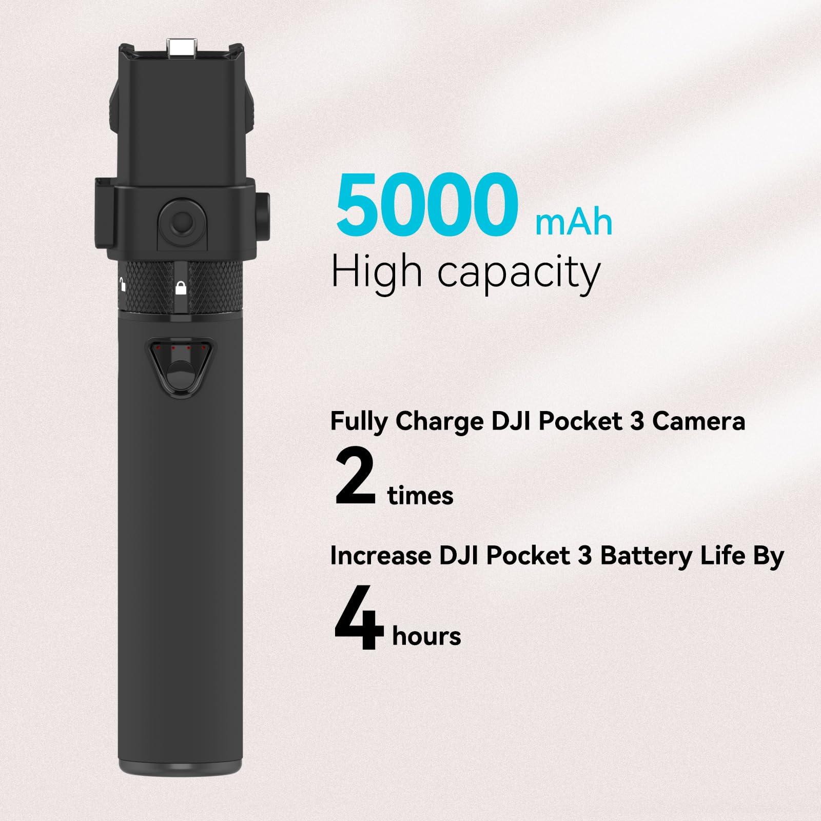 Smatree Portable Osmo Pocket 3 Power Stick (Power Bank) Compatible for DJI Osmo Pocket 3, Handheld Smartphone Holder Mount Bracket Only for DJI Osmo Pocket 3 Camera - Image 3