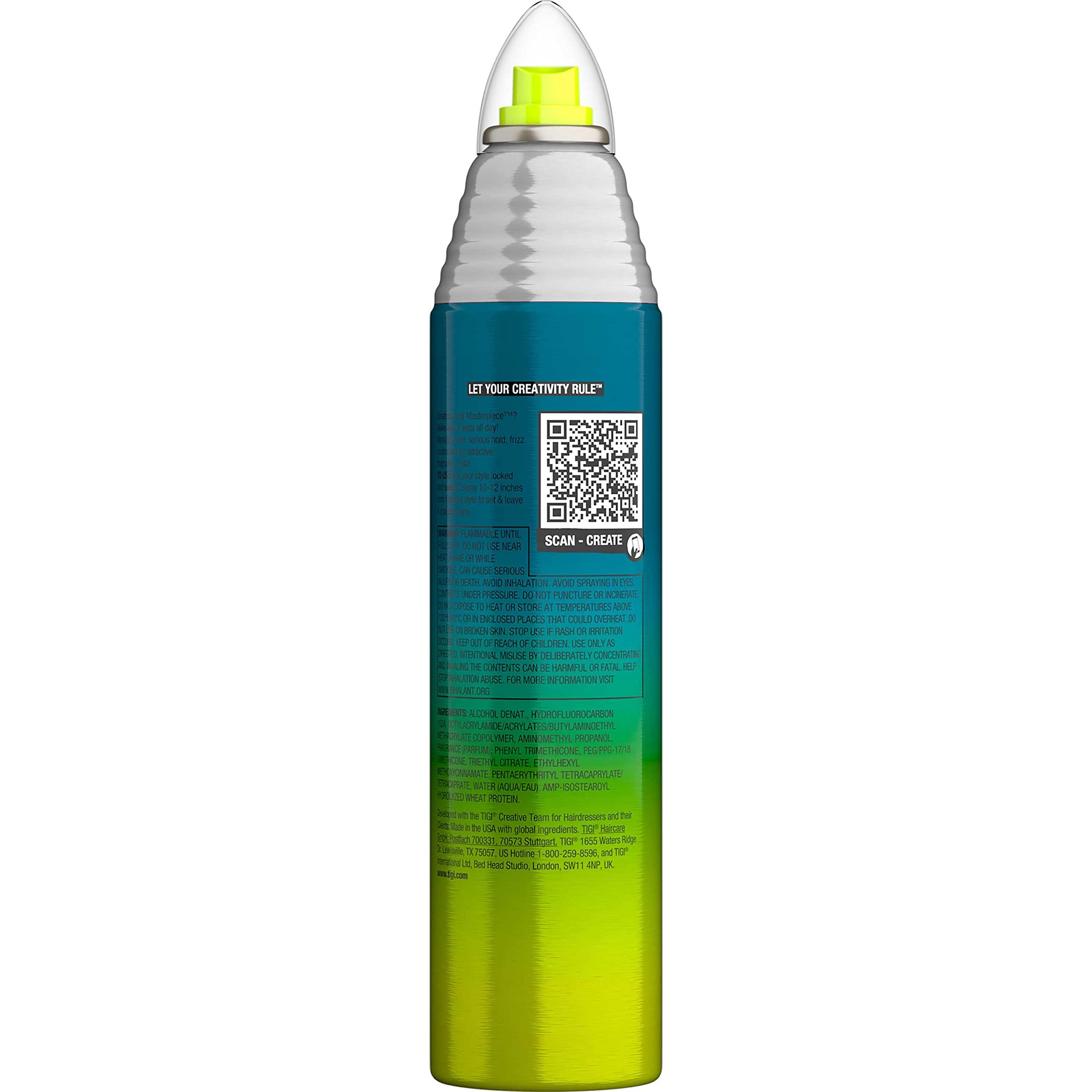 Bed Head by TIGI Frizz Control Hairspray Extra Hold Masterpiece Hair Care Spray for Incredibly Shiny and Glossy Hair, 10.3 oz - Image 2