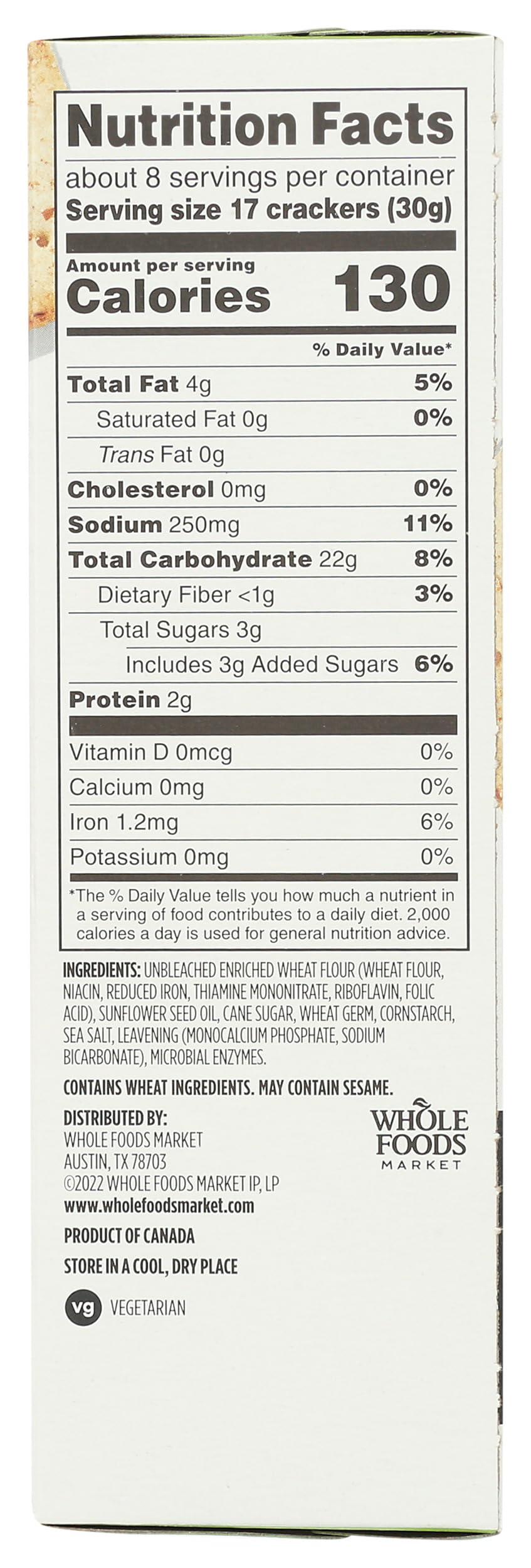365 by Whole Foods Market, Thin Wheat Squares Baked Crackers, 8 Ounce - Image 2