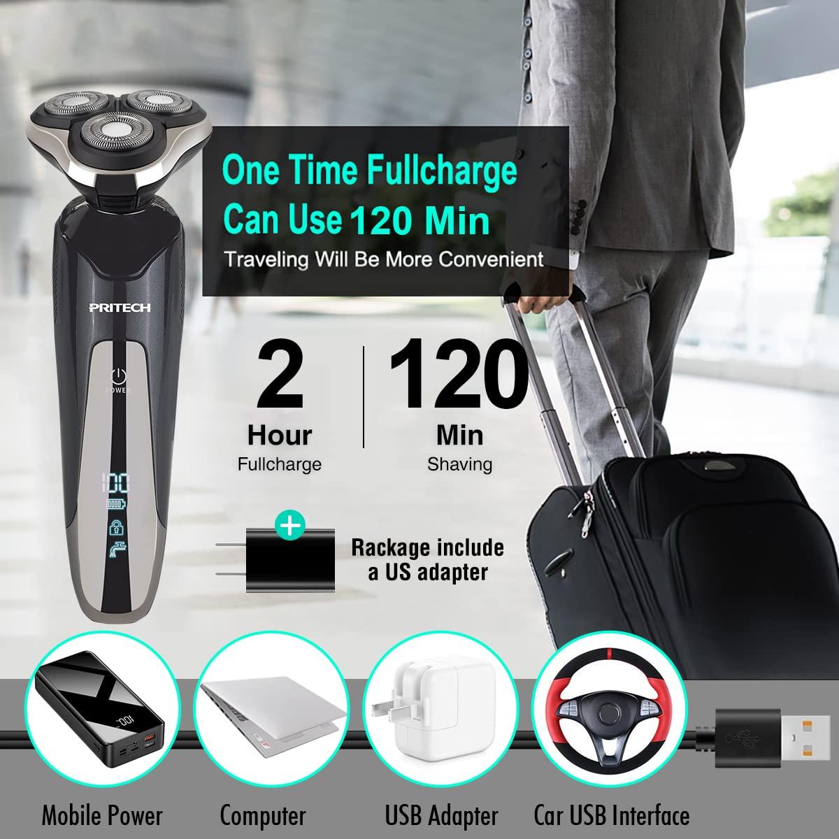 Electric Razor for Men - Rechargeable Electric Shaver for Men, Rechargeable Waterproof Wet Dry Cordless Razor - Image 6