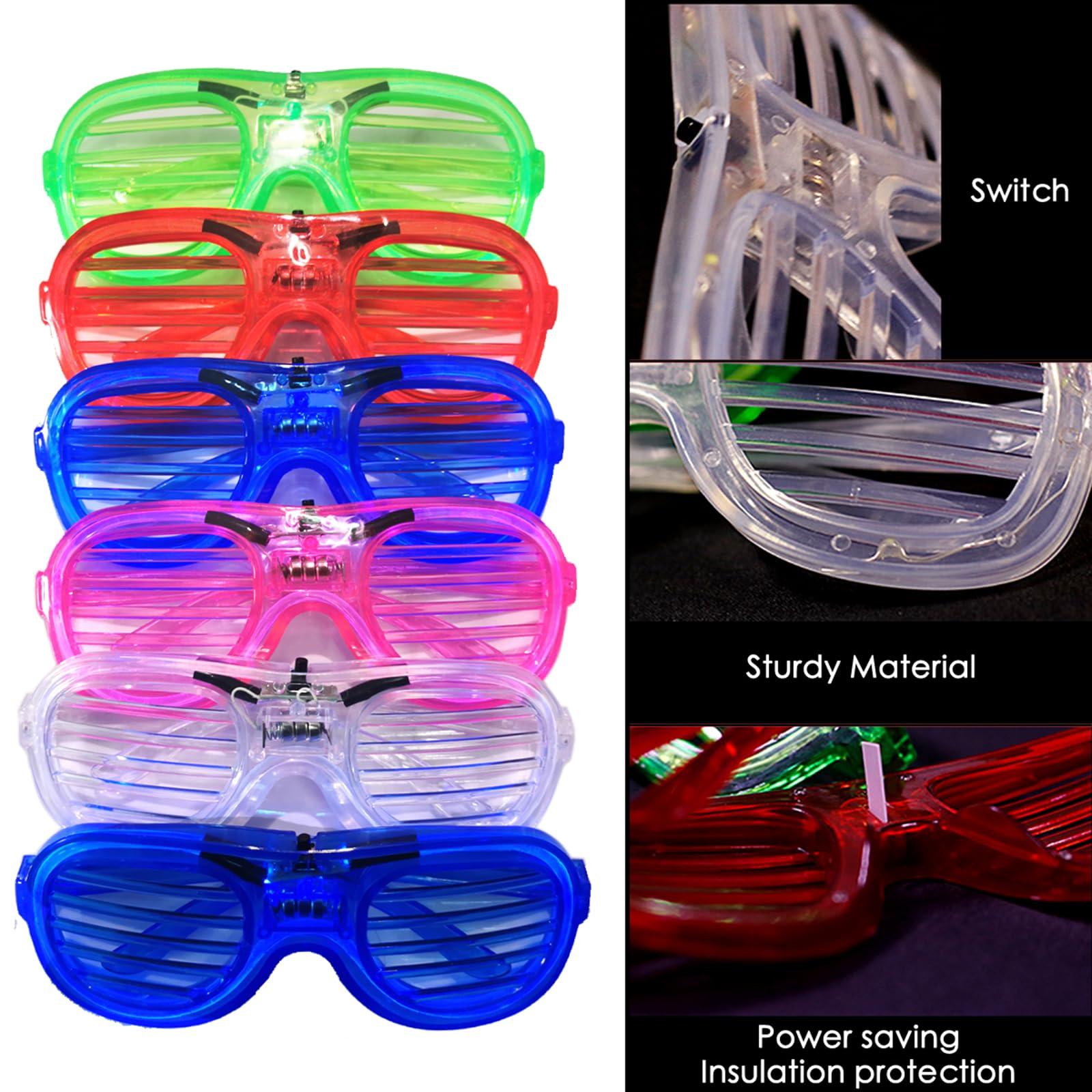 25 Packs LED Glasses 5 Neon Colors glow in the dark party supplies Favor for Kids Adult Glow sticks Light Up Glasses fit Holiday Birthday Valentine's Day and Halloween Party Supplies Cosplay Christmas - Image 9