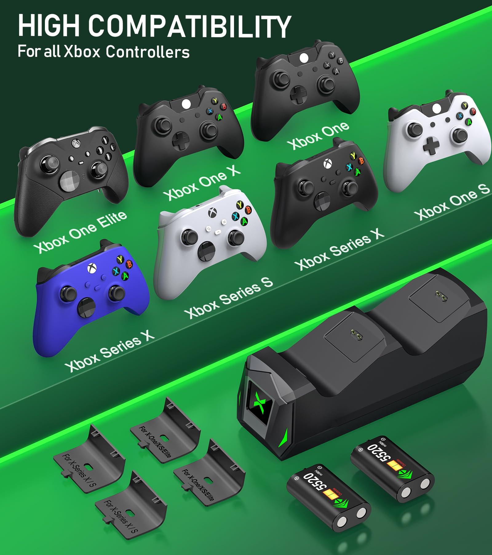Upgraded Controller Charger Station with 2x5520mWh Rechargeable Battery Packs for Xbox One/Series X|S, Dual Charging Dock for Xbox One Battery Pack (Controller not Included) - Image 8