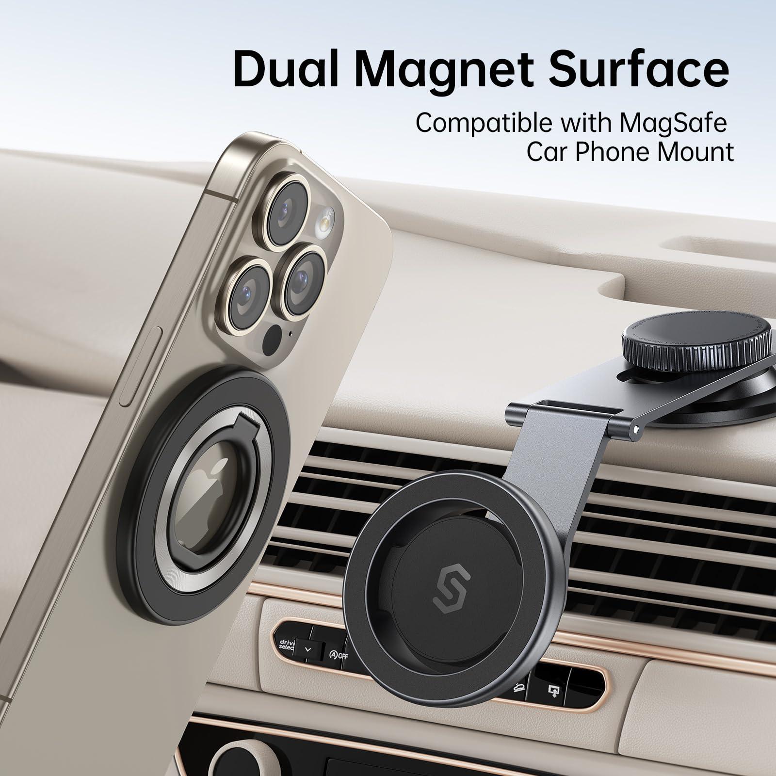 SYNCWIRE Upgraded Magnetic Phone Ring Holder for MagSafe, Magnet Cell Phone Grip Stand Finger Ring Kickstand Two-Sided Magnetic Compatible with iPhone 16 Pro Max 15 14 13 12 MagSafe Accessories - Image 3