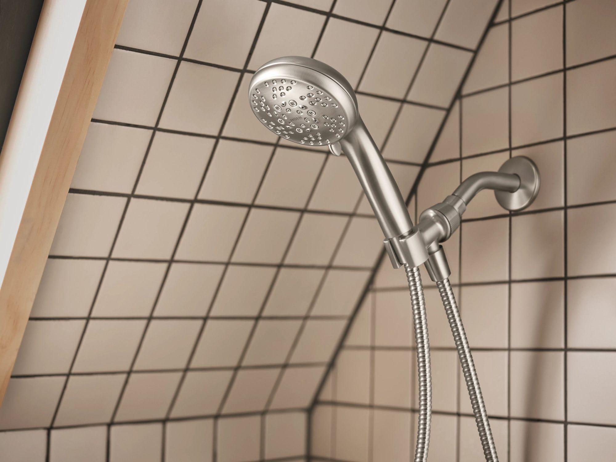 Moen Beric Spot Resist Nickel Single Handle Modern Tub and Shower Faucet with Handshower, Valve Included, 82775SRN - Image 6