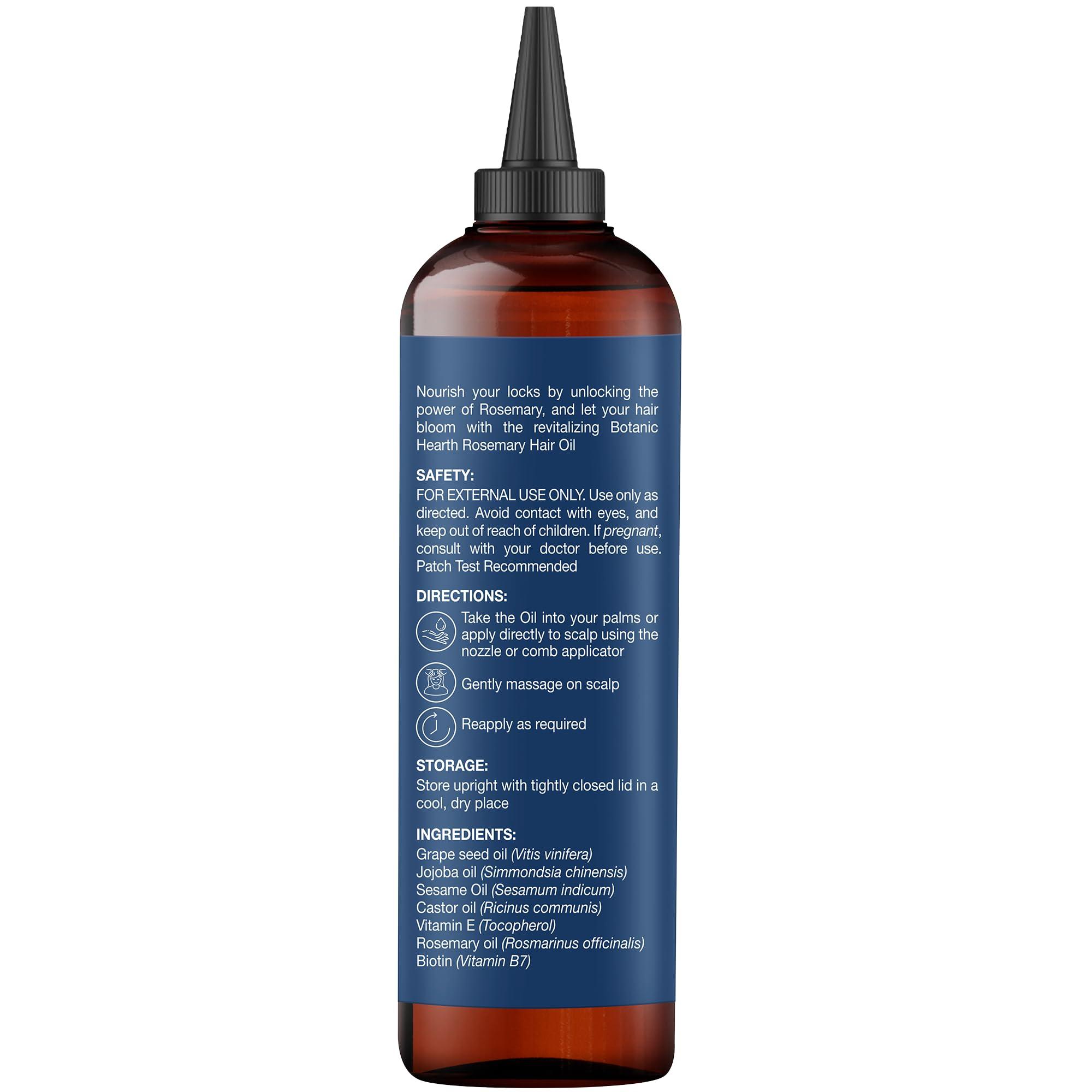 Botanic Hearth 100% Pure Rosemary Oil For Hair Growth (6.7 fl oz) Infused With Biotin, Jojoba & castor Oil | Nourishing & Volumizing | Non GMO Verified - Image 6